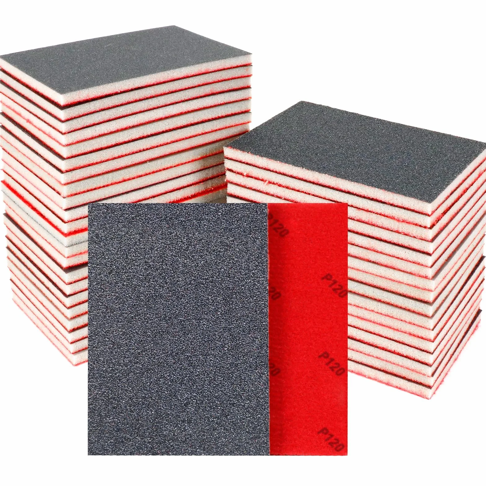 Papier Abrasif Sec et Humide Flexibles 24 Pièces Éponges à Poncer Grains 80-3000