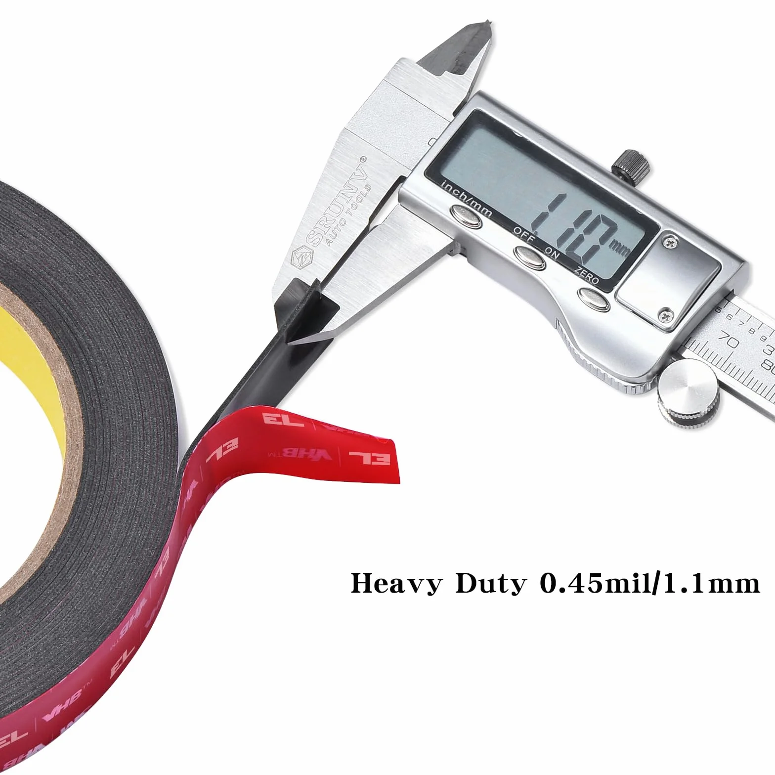Elover Ruban adhésif double face en mousse VHB étanche charge lourde 4,8 m 1 cm