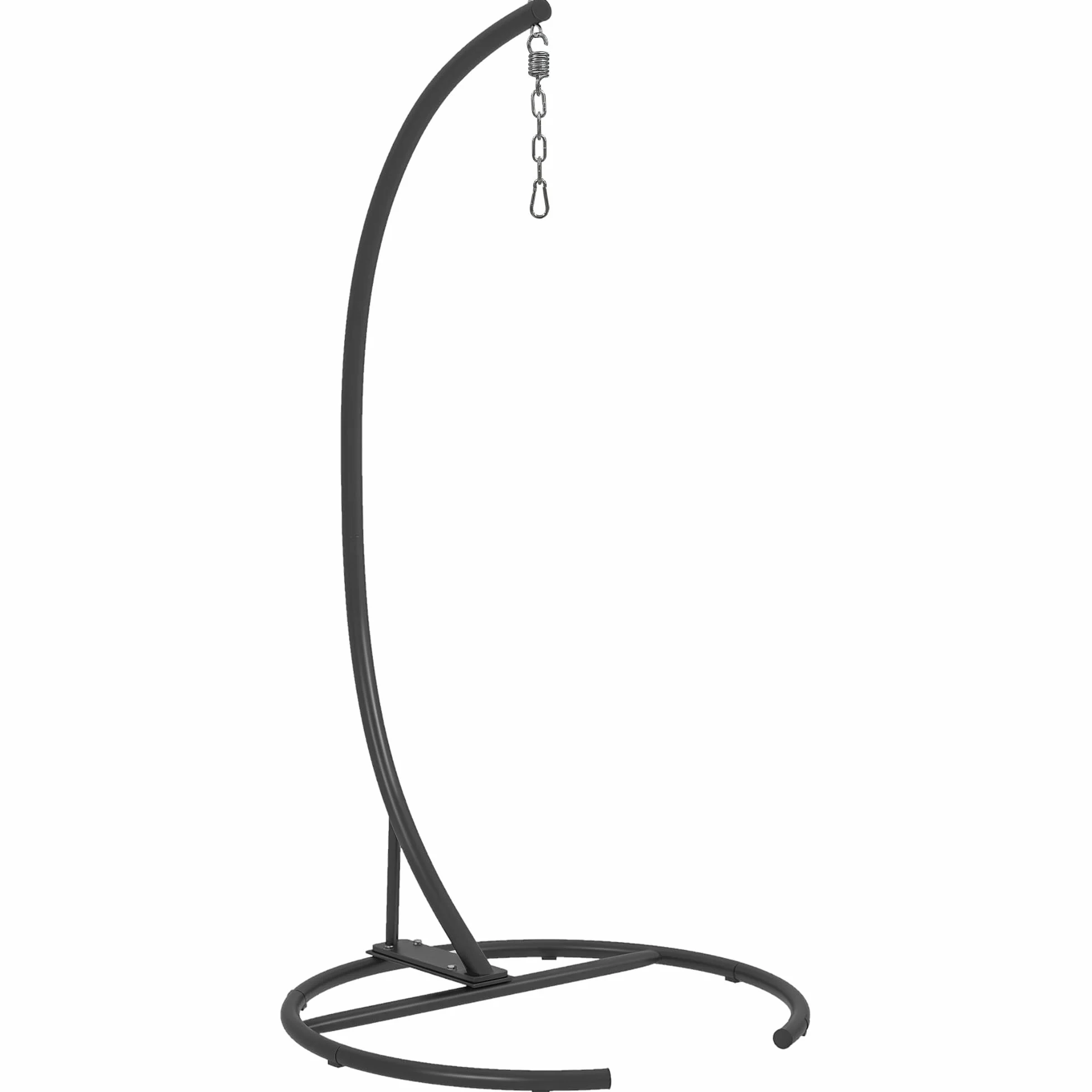 Outsunny Support Fauteuil Suspendu Base Ronde Métal 150 kg Ø102x195 cm Noir
