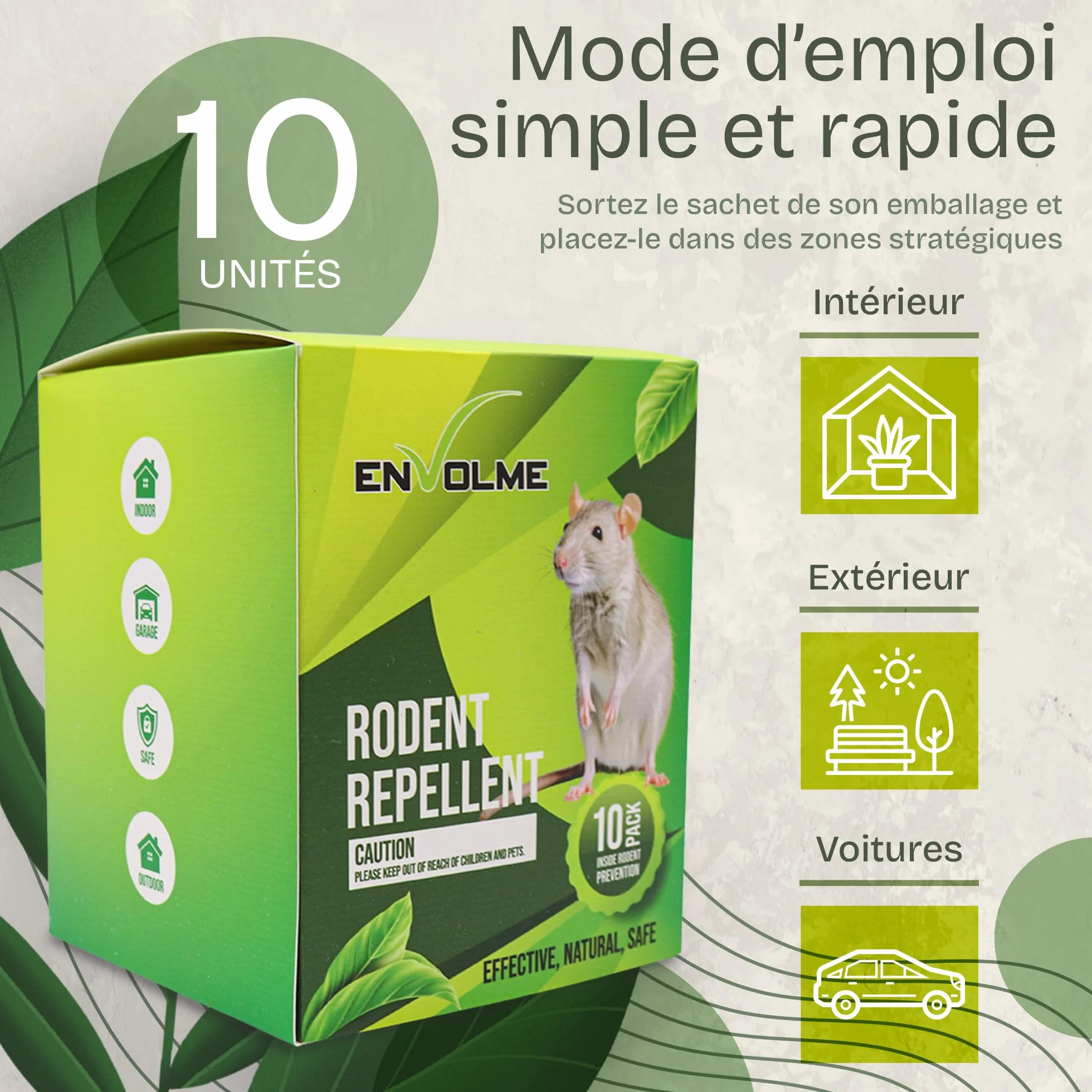 Anti Souris - Menthe Poivrée Repulsif - Répulsif Souris - Répulsif Rongeur pour Voiture - Produit Contre Les Rats - 100% Naturel et Non Toxique