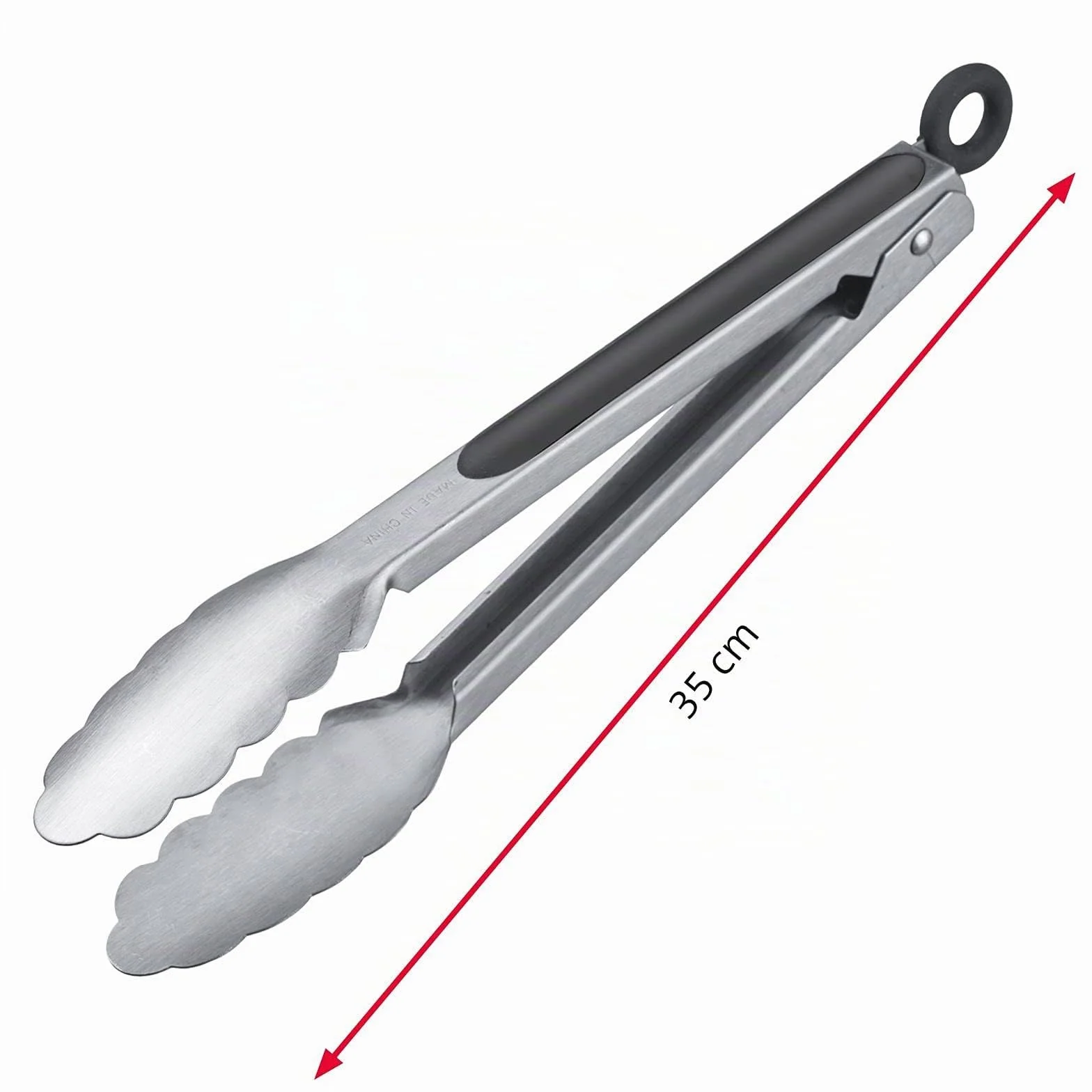 Westmark Pince à Grillade + Pince à Service, avec Manches en Acier inoxydable et Poignées caoutchoutées, Longueur : 35 cm, Acier inoxydable/plastique, Classic Spezial Maxi, Argenté/Noir, 16252270