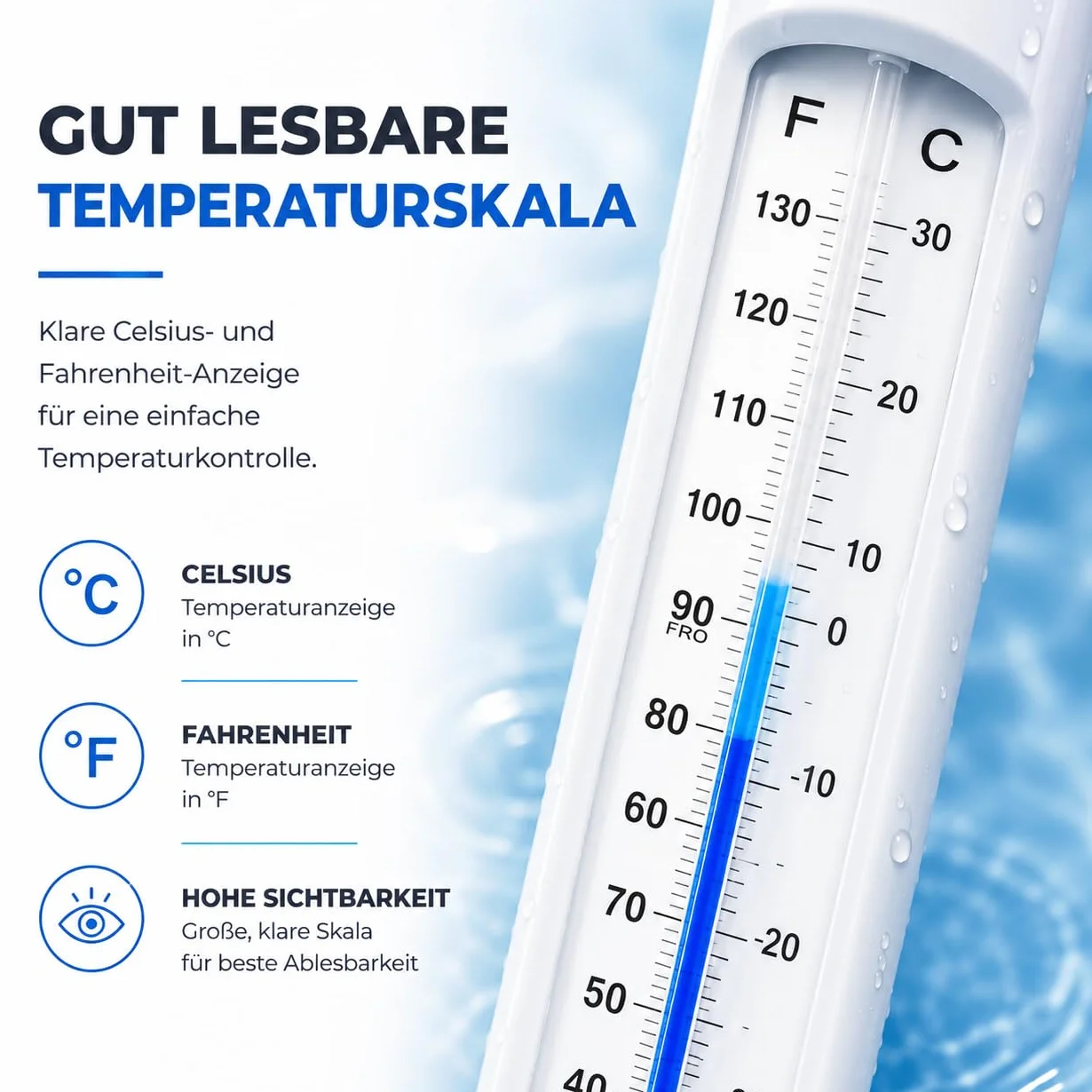 Thermomètre flottant pour piscine - Mesure précise