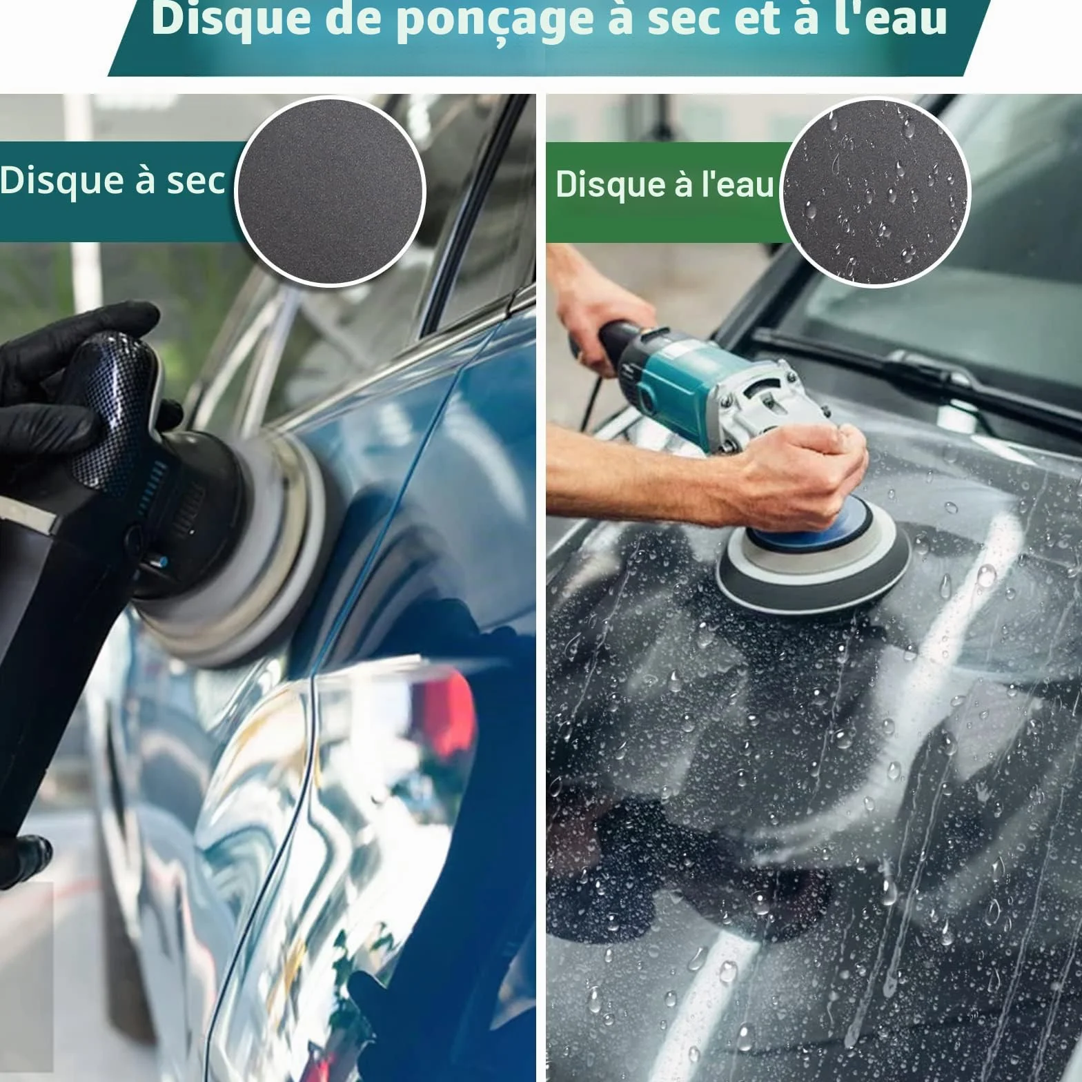 Papier de Verre Sec à l'eau 125mm 24 Pièces Abrasif Rond Grain 600-5000 Disques de Ponçage Polissage Métal Bois