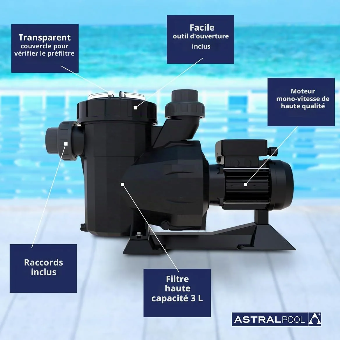 Astral Victoria Plus 38773 Pompe de piscine Noir 1 CV II V 230