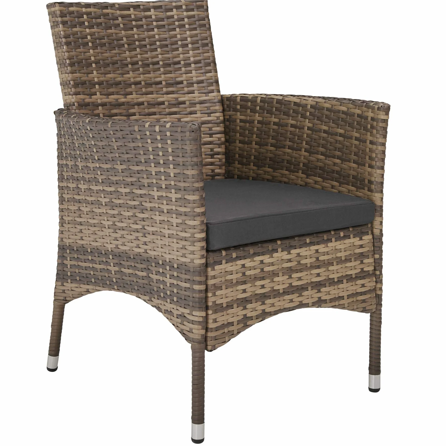 Tectake Salon de Jardin Poly Rotin Table 8 Fauteuils Chaises Housse Protection Marron Naturel Gris Foncé