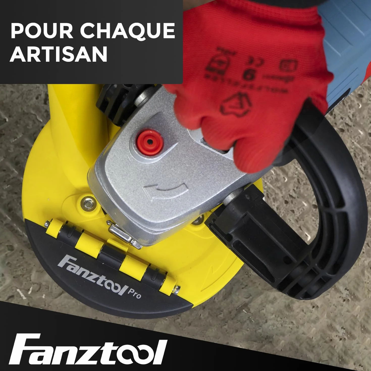 FANZTOOL Carter d'aspiration pour Meuleuse 125 mm, Disque de Ponçage Béton, Brosses à Ressort Améliorées