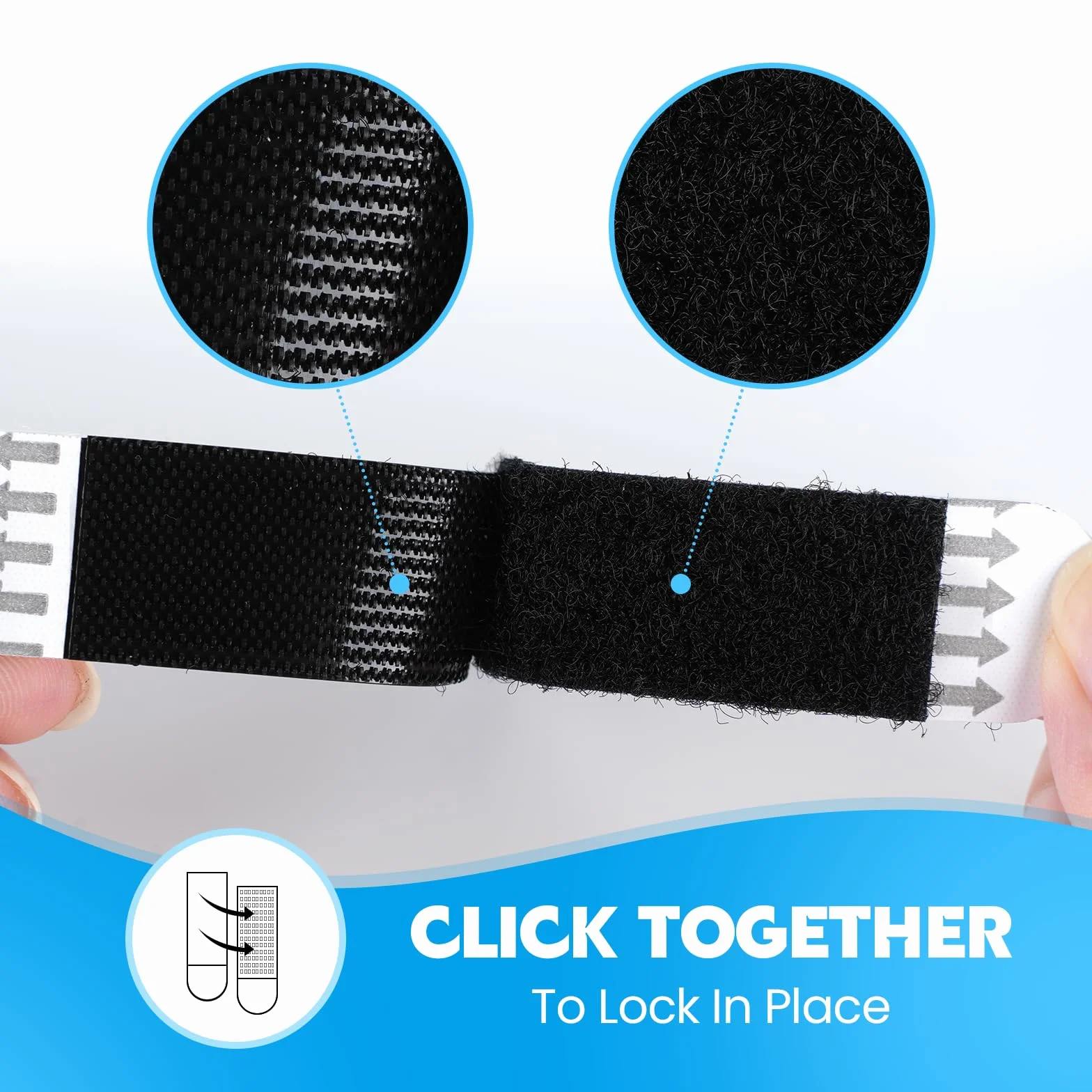 LLPT Crochets Sans Clous Murales 12 Paires 19x94 mm Bandes Adhésives Ultra-Résistantes Noir