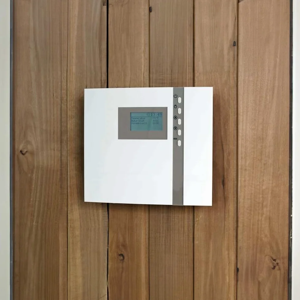 Harvia The Wall Poêle pour sauna 400 V 6 kW chrome foncé avec commande EOS ECON et pierres