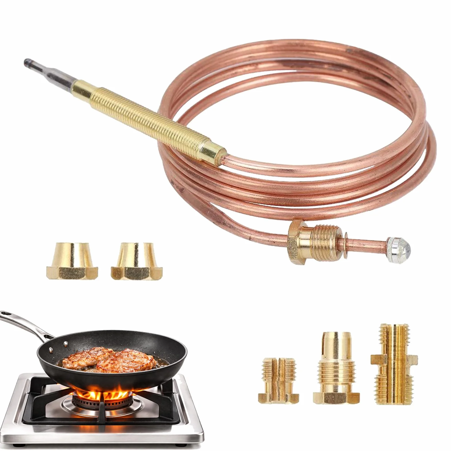 Thermocouple Universel Gaz, Thermocouple, Thermocouple Egt, Dispositif de Sécurité pour Chauffage Gazinière Brasero Four Chauffe-Eau