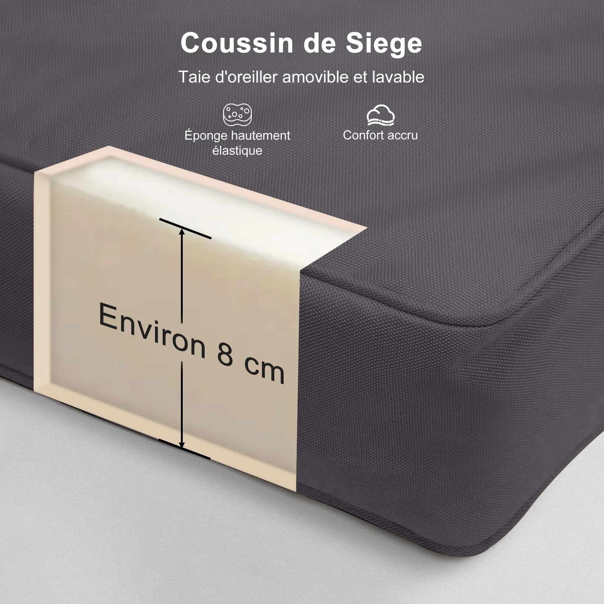 Balancelle de Jardin 3 Places Toit Réglable Convertible en Lit XL 350kg Gris