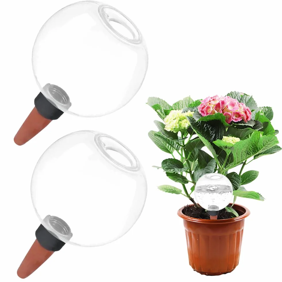 Lot de 2 boules d'irrigation, grande capacité, 500 ml, pour arrosage automatique des plantes, bulbes d'irrigation transparents pour la chambre, le balcon et les plantes de jardin