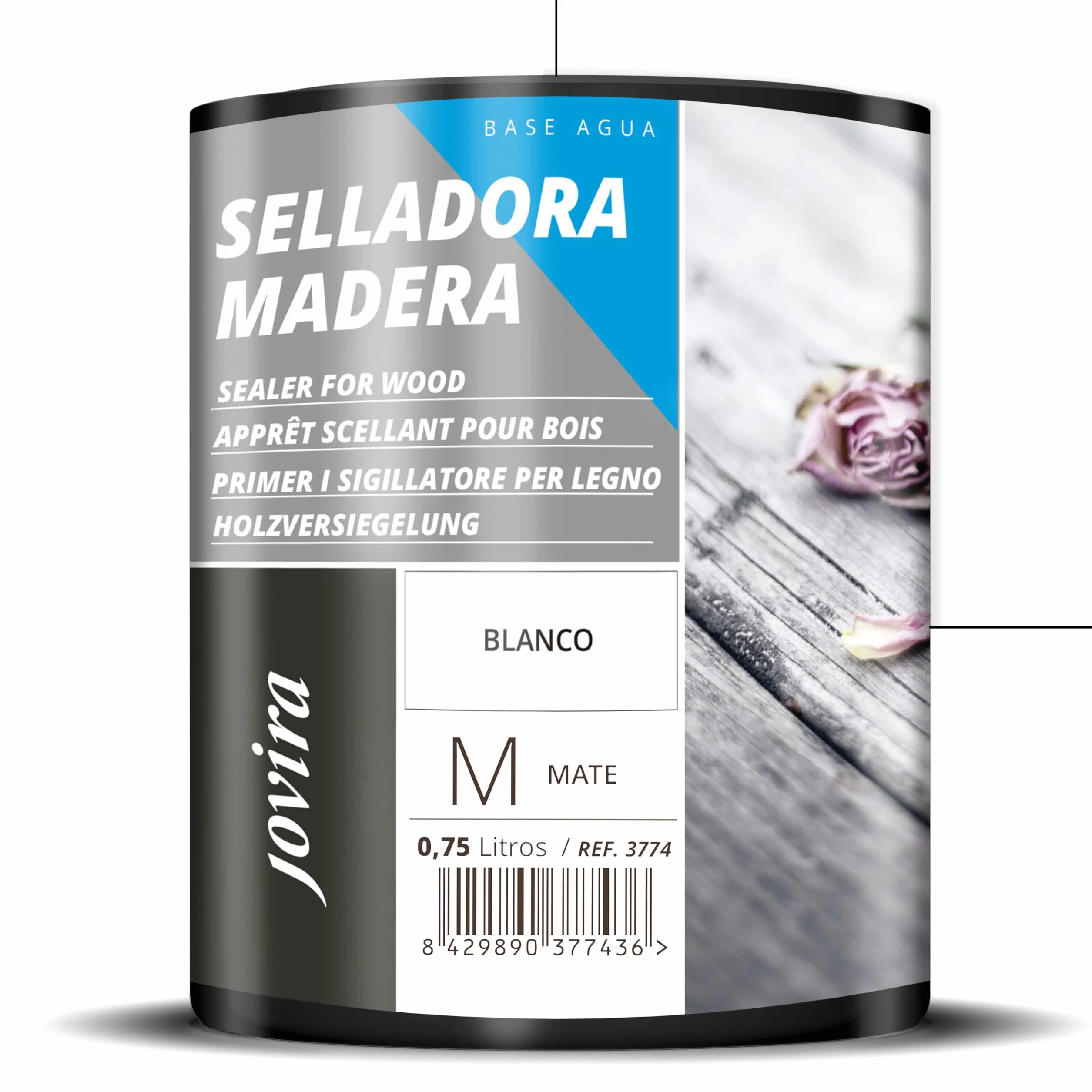 JOVIRA PINTURAS Scellant Bois à L'eau Apprêt spécial bois 750 ml Blanc