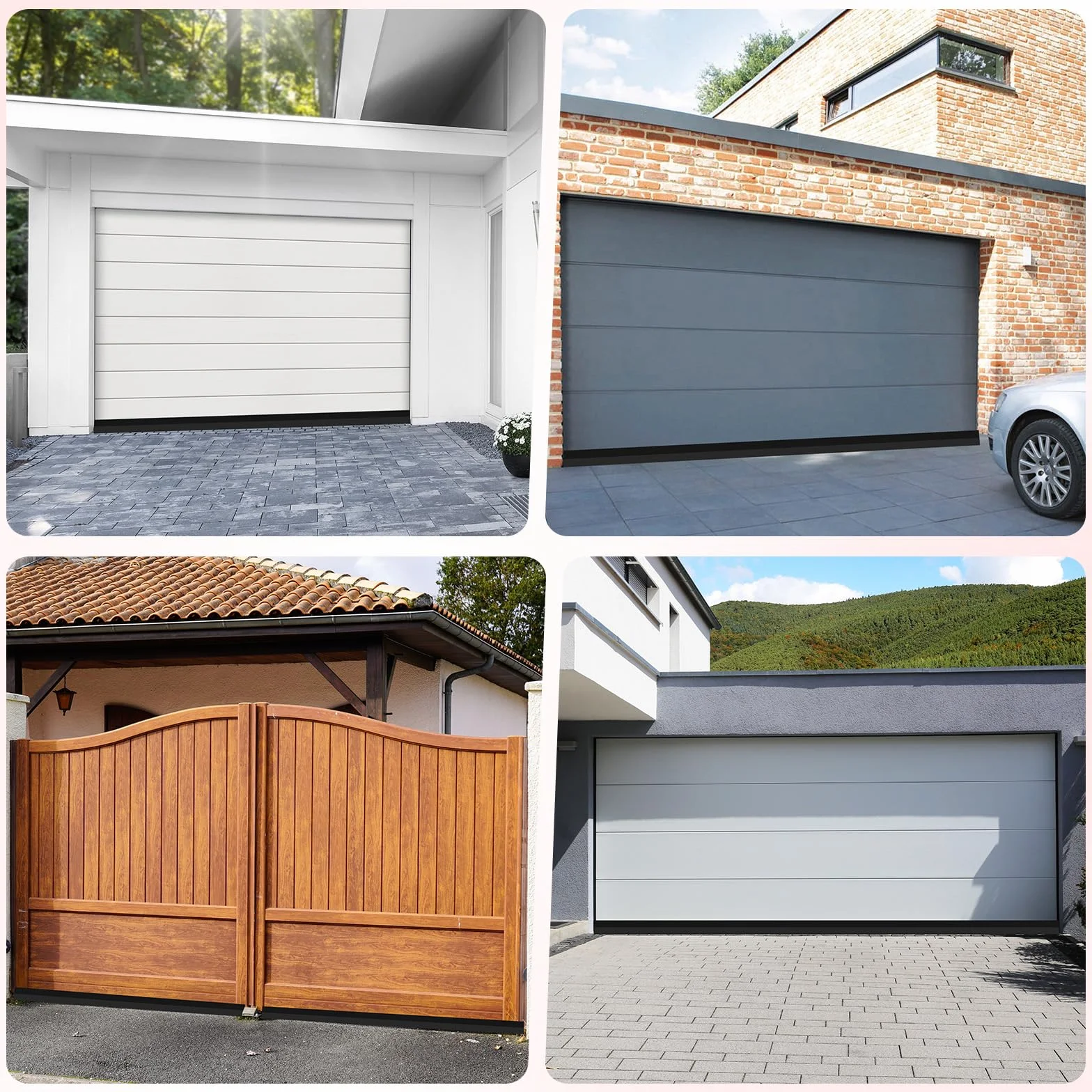 Joint porte garage universel bande d'étanchéité 3m caoutchouc mousse avec clous