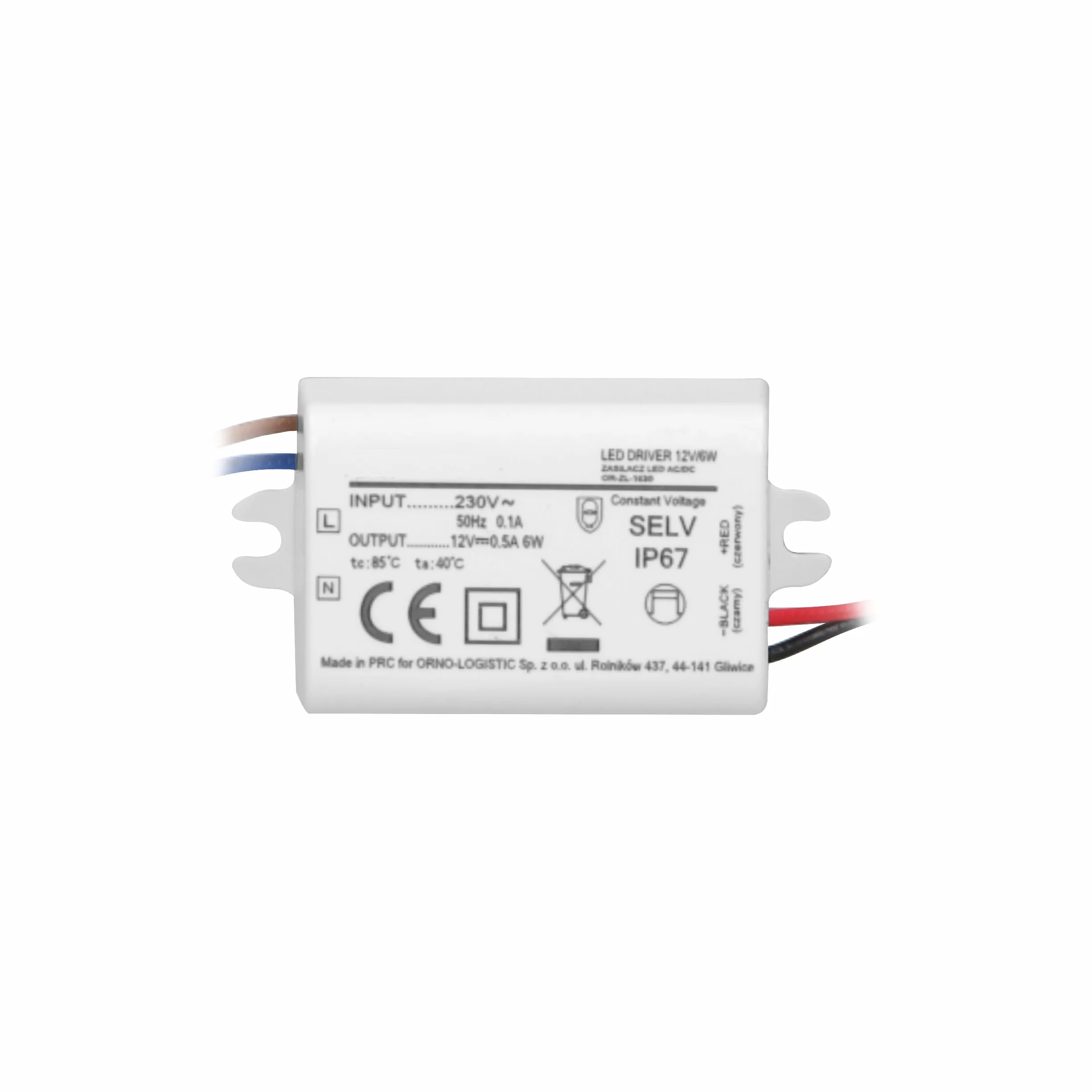 Transformateur LED 220V 12V 6W IP67 Mini Alimentation Encastrable