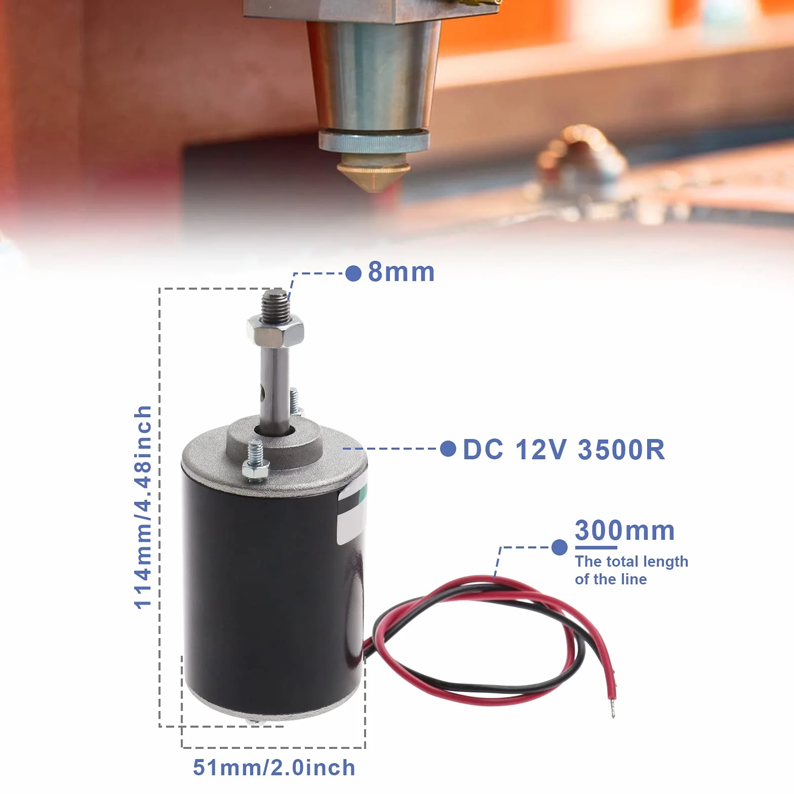 Moteur à Aimant Permanent DC 12V 30W CW/CCW Haute Vitesse pour Générateur de Bricolage