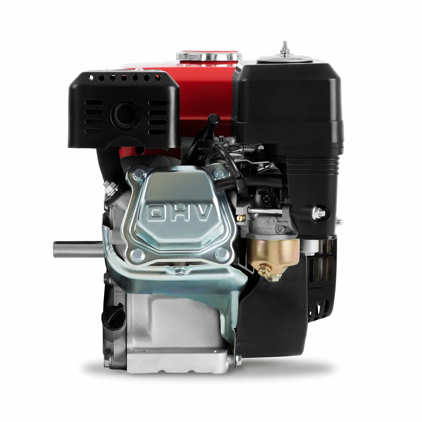 EBERTH 6,5 CV Moteur thermique à essence Moteur de kart avec arbre de 19,05 mm Ø, sécurité contre manque d'huile, 4 temps, 1 cylindre, 196 ccm cylindrée, refroidissement air, démarrage câble