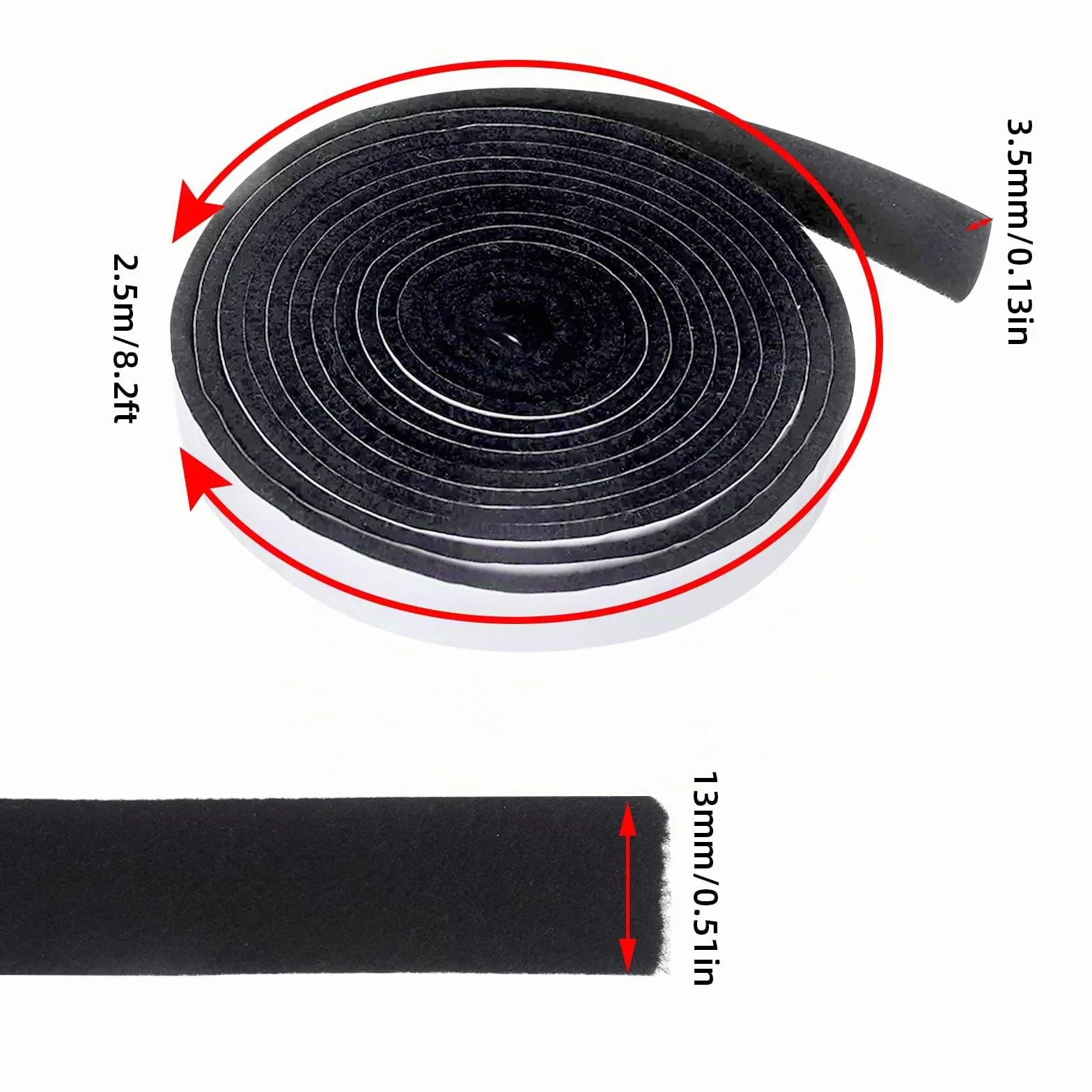 HIFROM Joint d'étanchéité auto-adhésif 2,5 m 3,5 mm 12 mm Noir pour fenêtre cheminée tuyau de poêle