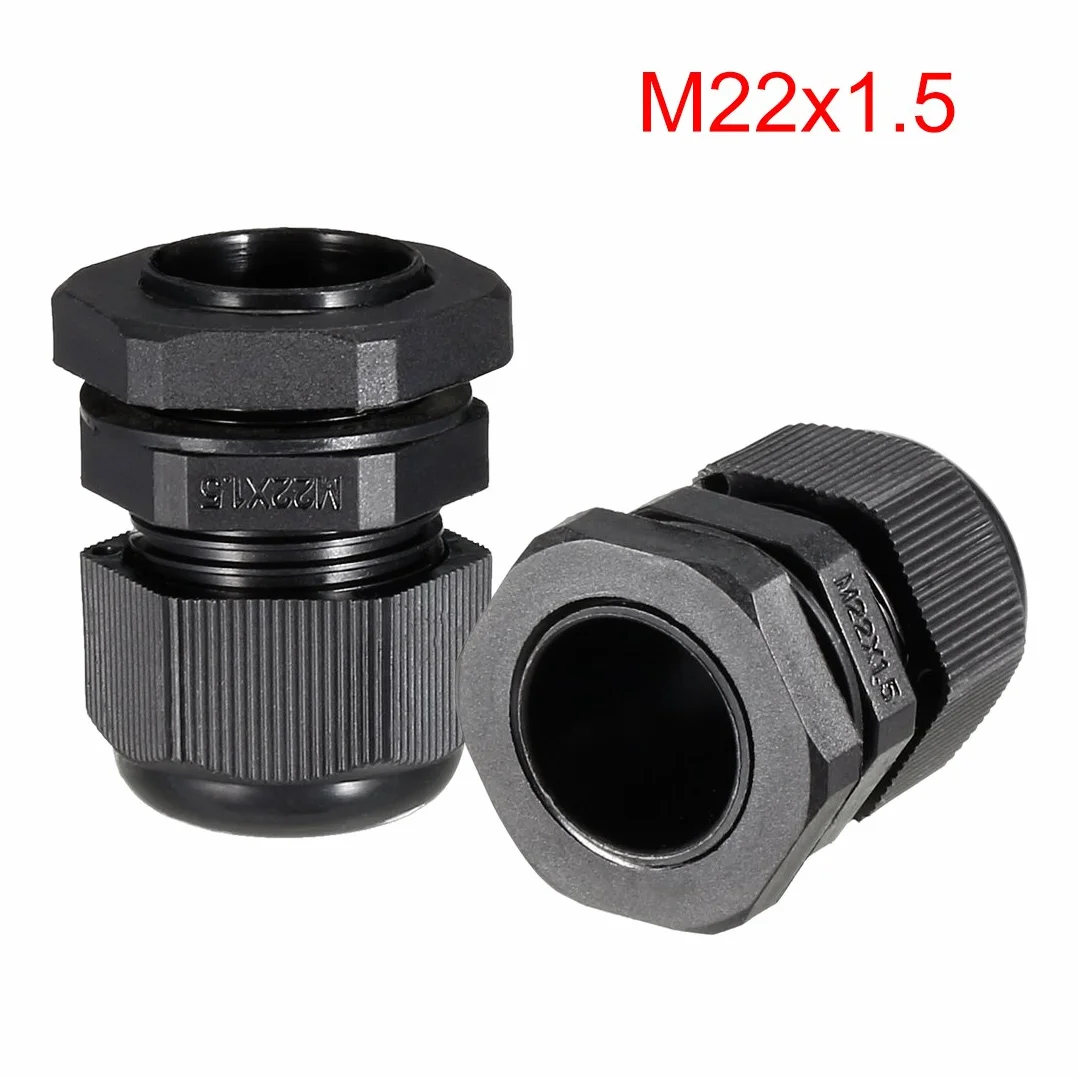 Sourcing Map 4Pcs M22 Presse-étoupe Joint étanche noir réglable 7-12mm
