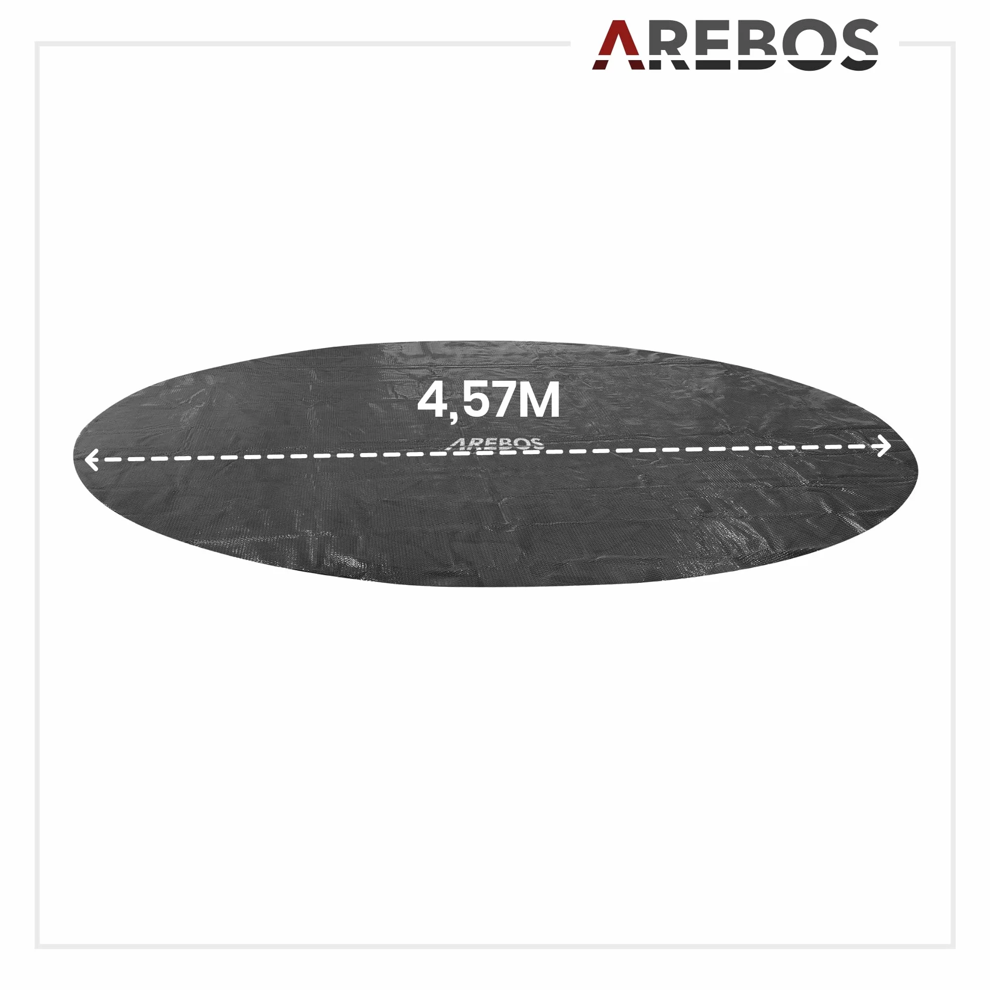 Arebos Bâche Solaire de Piscine Ronde Ø 4,57 m Noir 120 µm Chauffage Eau