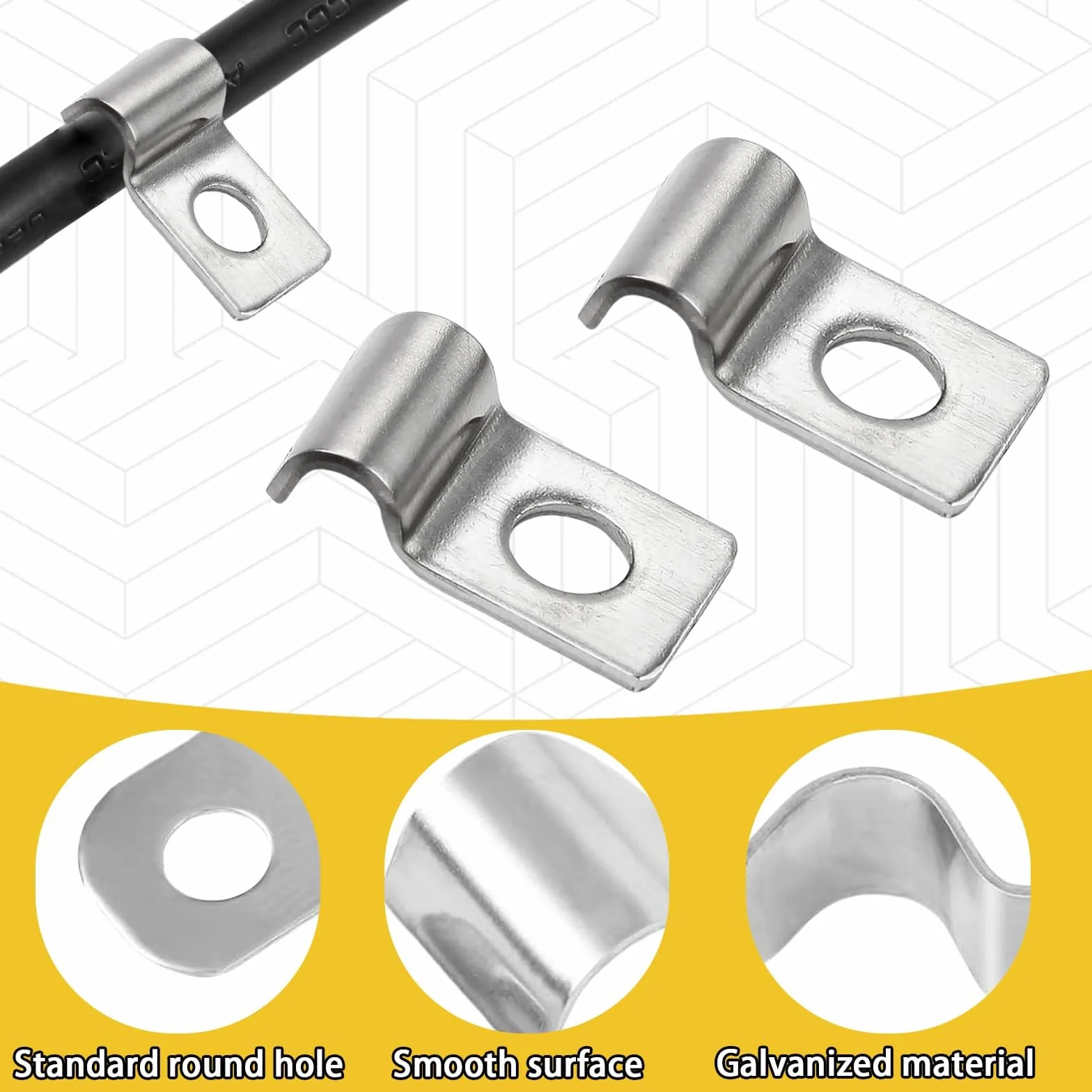 50 Pièces Fixation Grillage Rigide Mur Cavalier Cable Electrique Tube Attache 304 Acier Inoxydable U Tube Pince 4mm