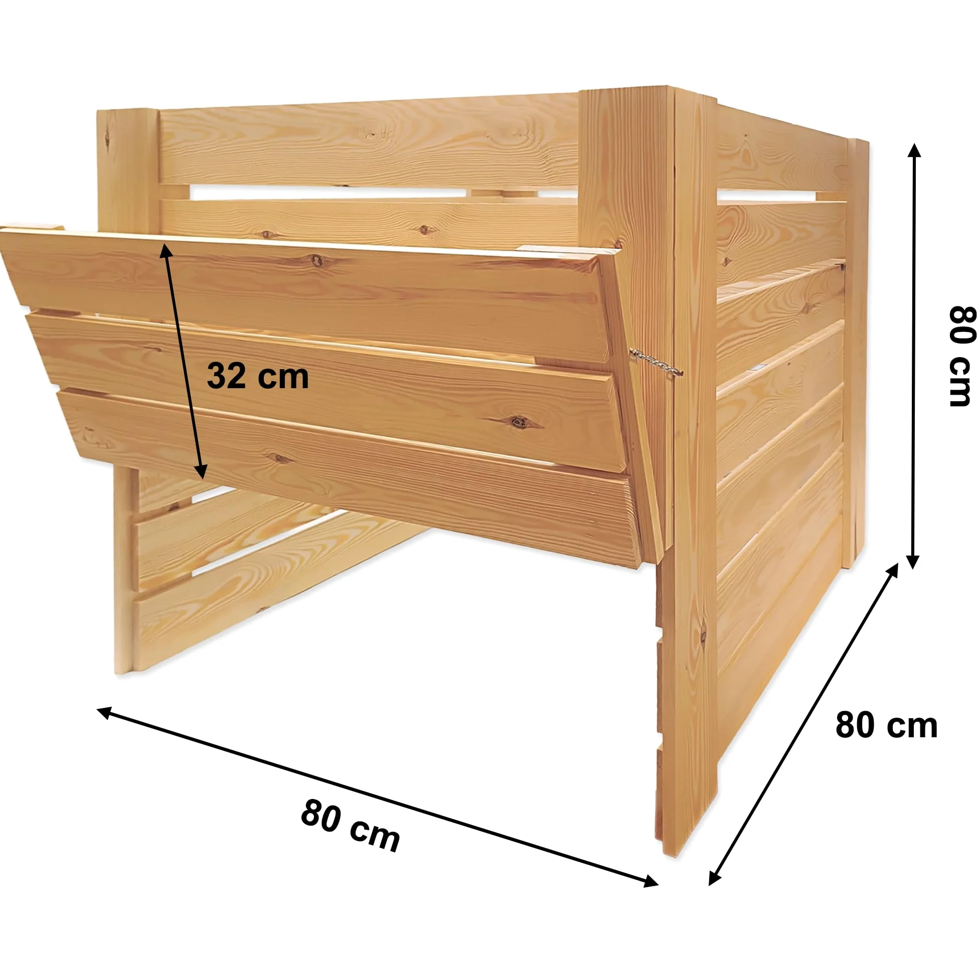 MG Design Composteur en Bois 500L - bac à Compost de Jardin avec Trappe, composteur extérieur Stable pour déchets organiques