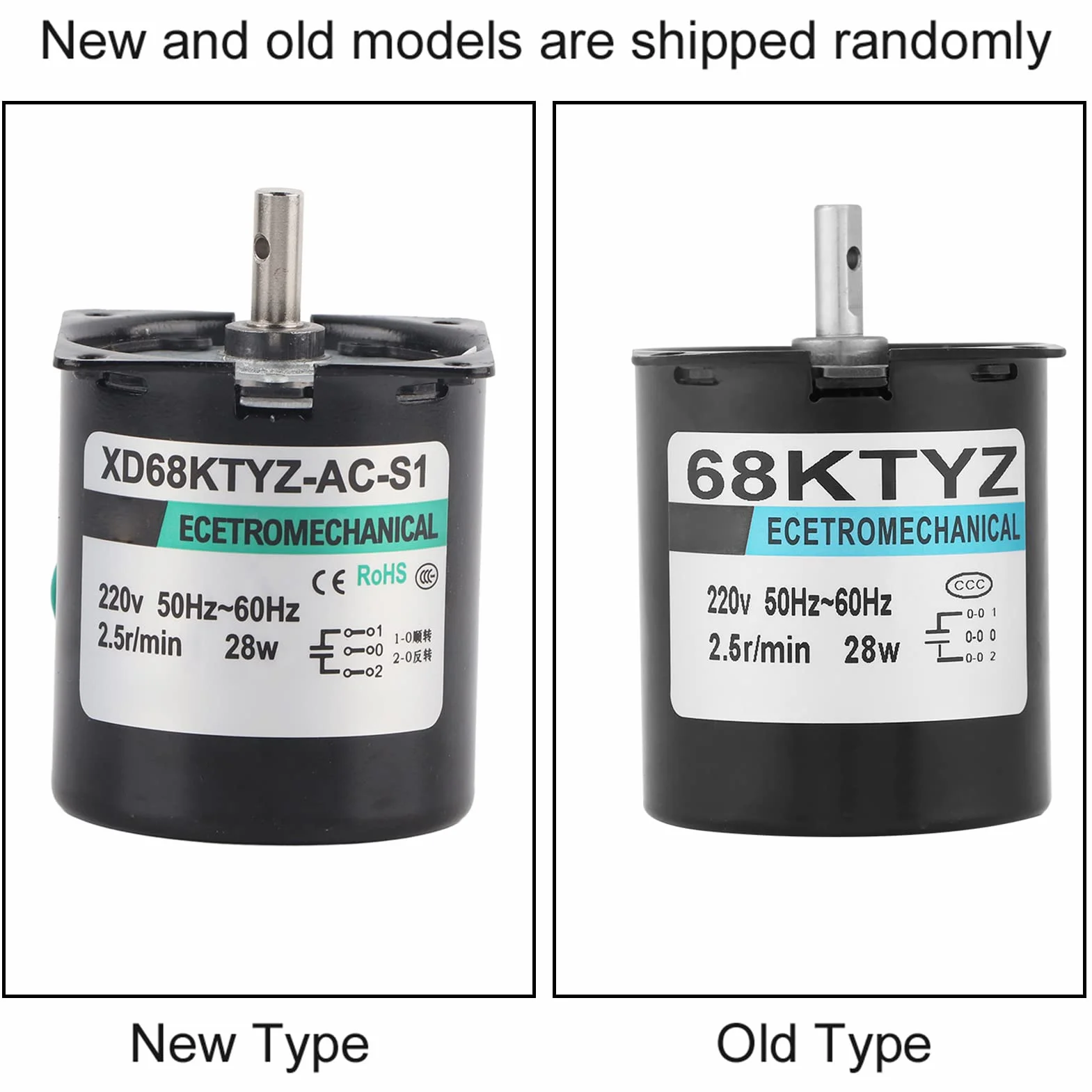 Moteur à Engrenages Synchrone à Aimant Permanent XD68KTYZ-AC S1 AC220V 28W