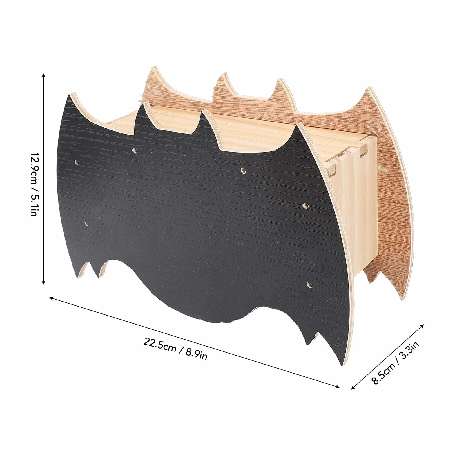 Maison de Chauve-Souris en Bois d'Érable 3 Chambres 22,5x12,9x8,5 cm Extérieur Résistant aux Intempéries