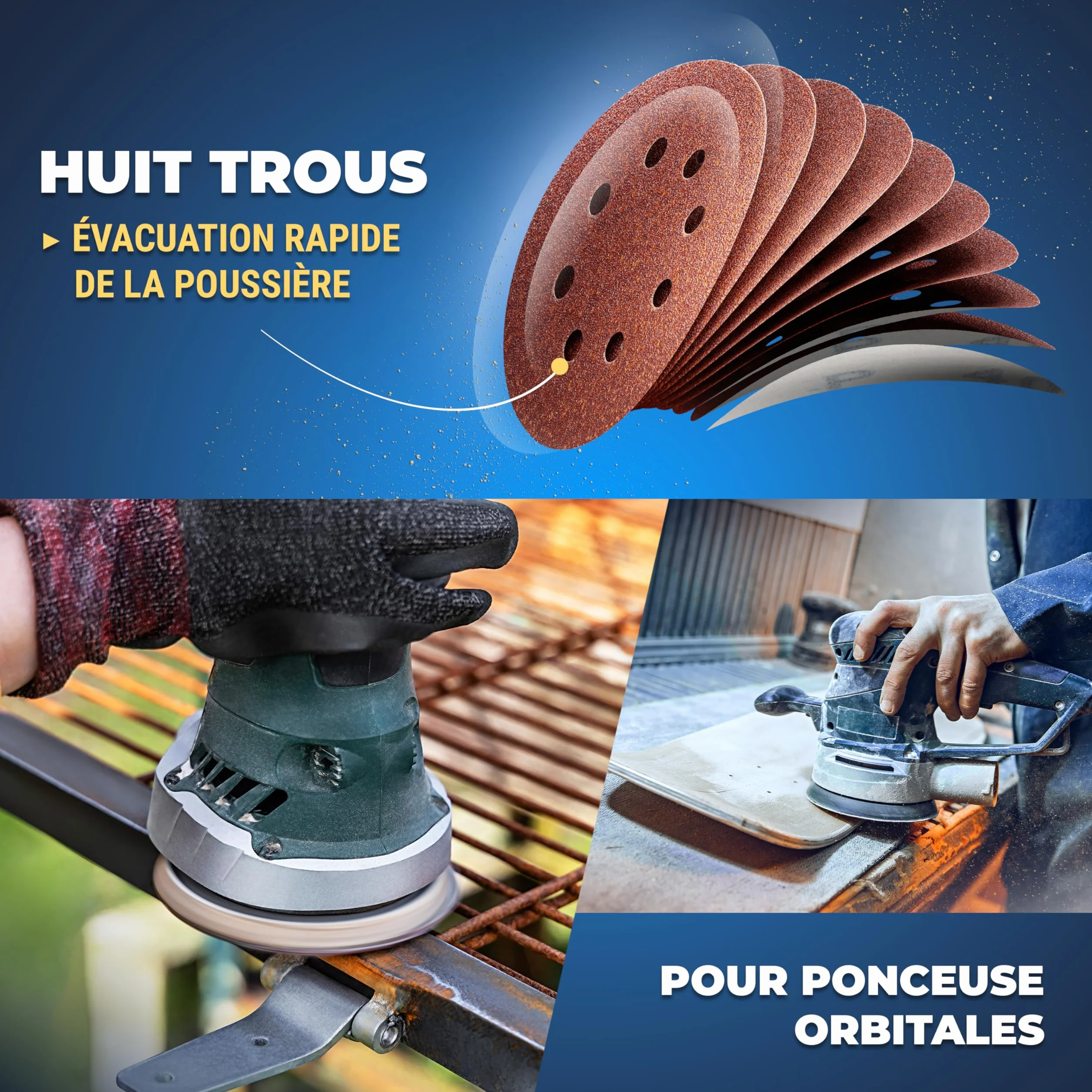 S&R Disque Abrasif 125mm Grain 40-240 Ponceuse Orbitale Excentrique