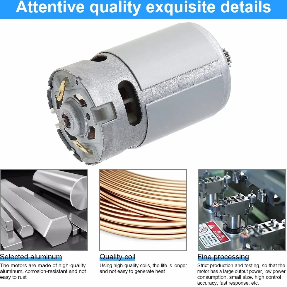 Moteur DC RS550 21V 19500 RPM pour perceuse électrique tournevis