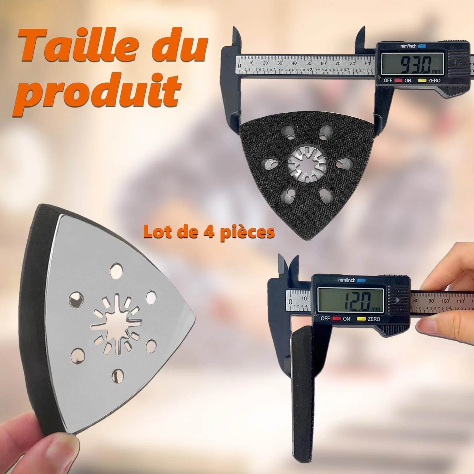 Patin ponceuse triangulaire 93mm Plateau de ponçage multifonction pour Bois Plastique Dur