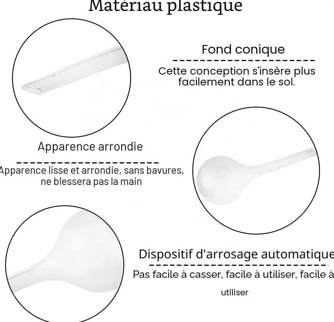PIQIUQIU Lot de 4 Boules d'arrosage Auto-arrosage en PVC 27 x 8 cm-300ml