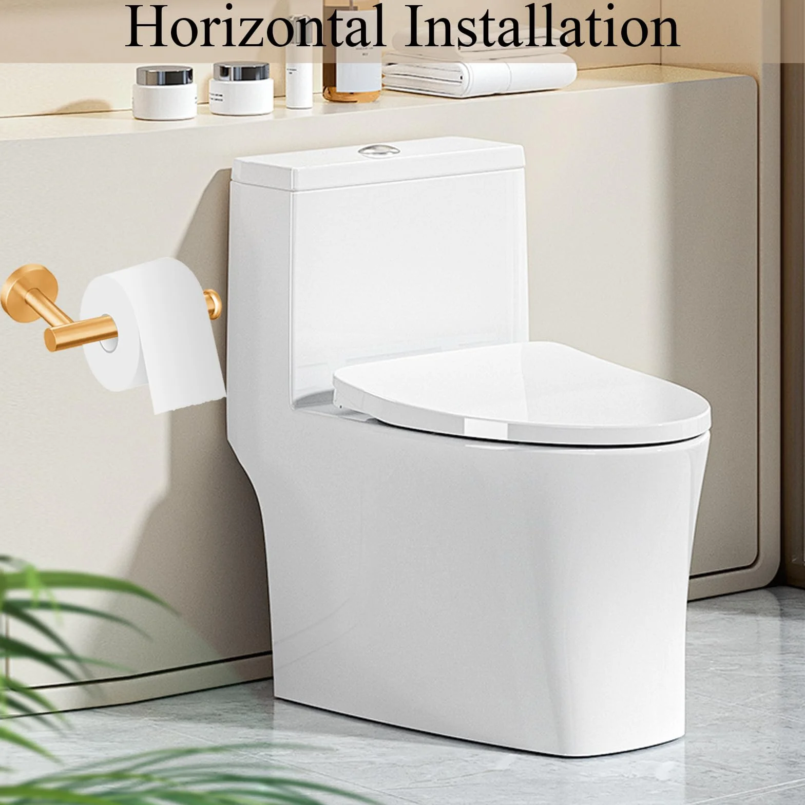 Porte-Serviettes et Porte-Papier Toilette en Acier Inoxydable, Ensemble de 2 Pièces, Or, Accessoires de Salle de Bain