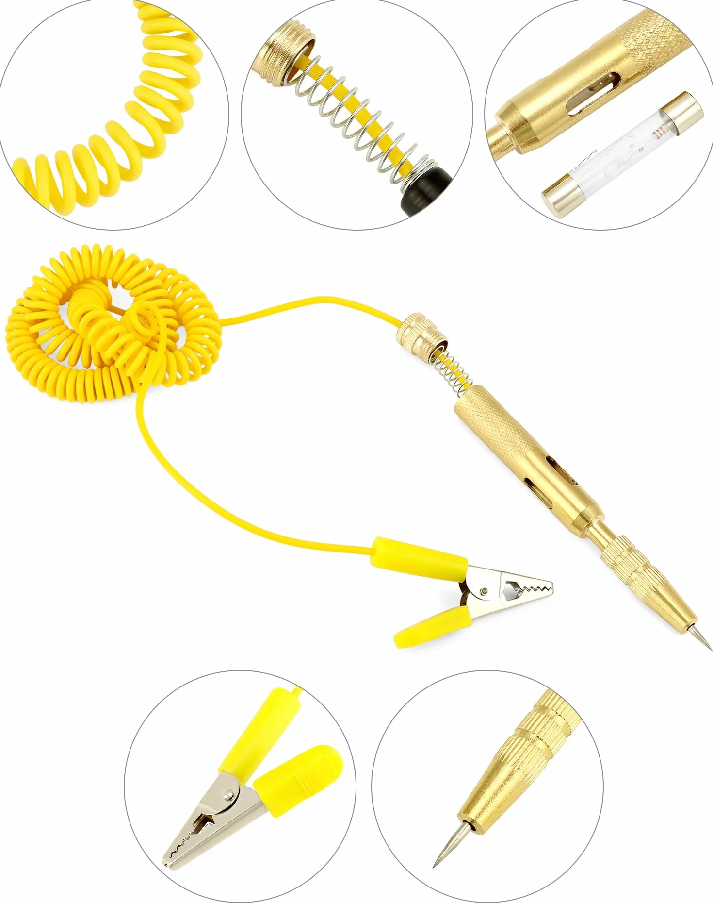 QWORK Testeur de Circuit de Voiture 6V 12V 24V Auto Testeur de Relais, Testeur Électrique avec Lampe Témoin Jaune