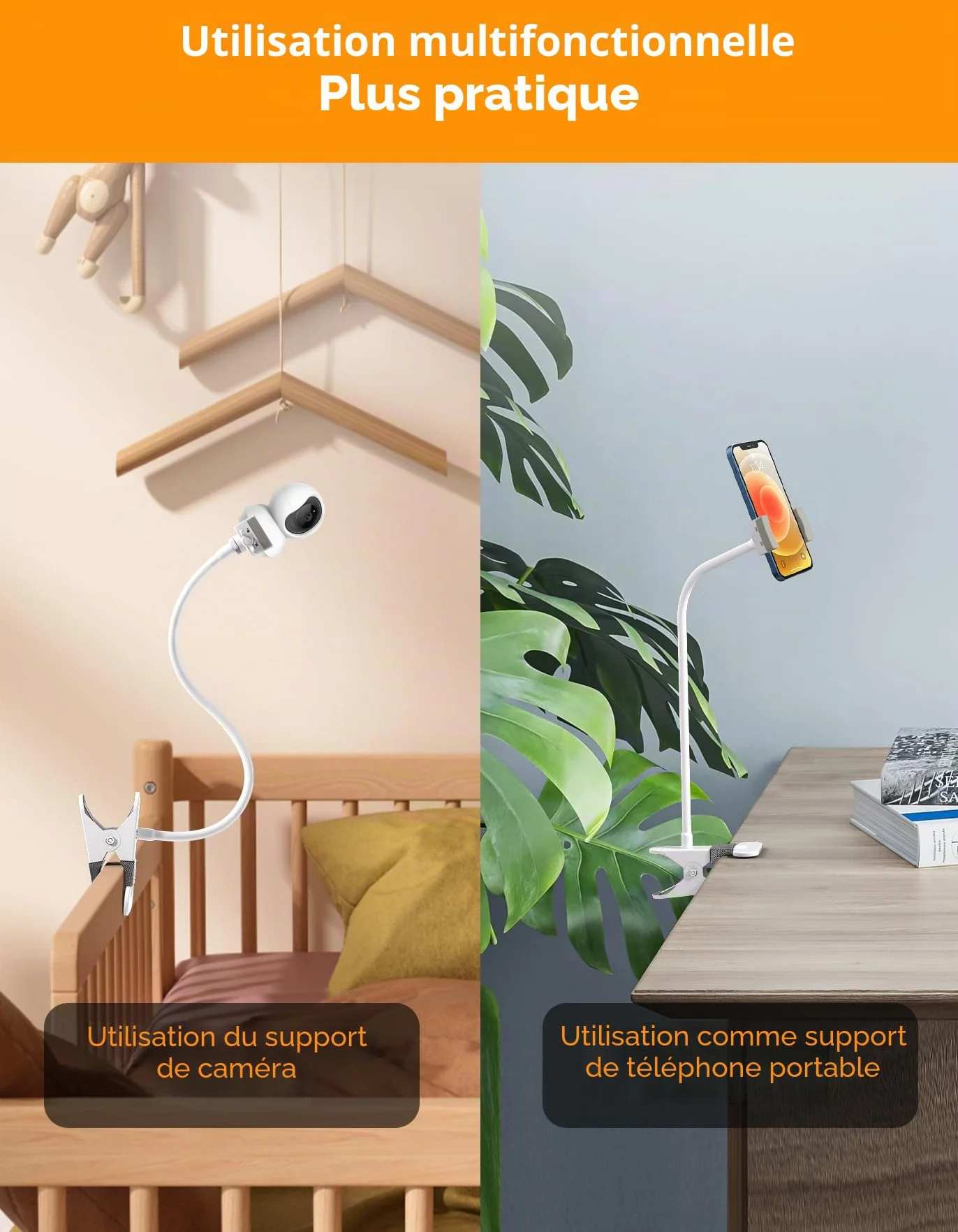 Support Universel pour Moniteur Bébé GHB Philips Avent avec Pince