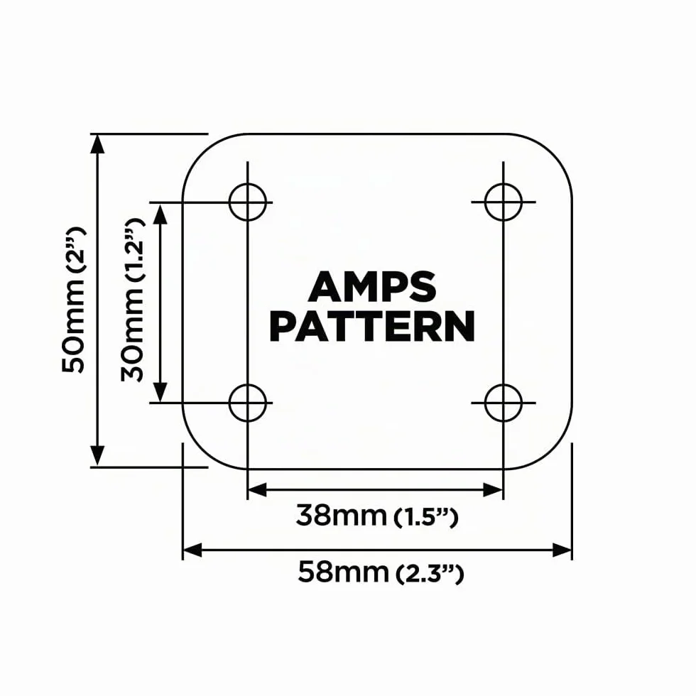 Quad Lock Base 360 Rectangle Plat 4 Trous