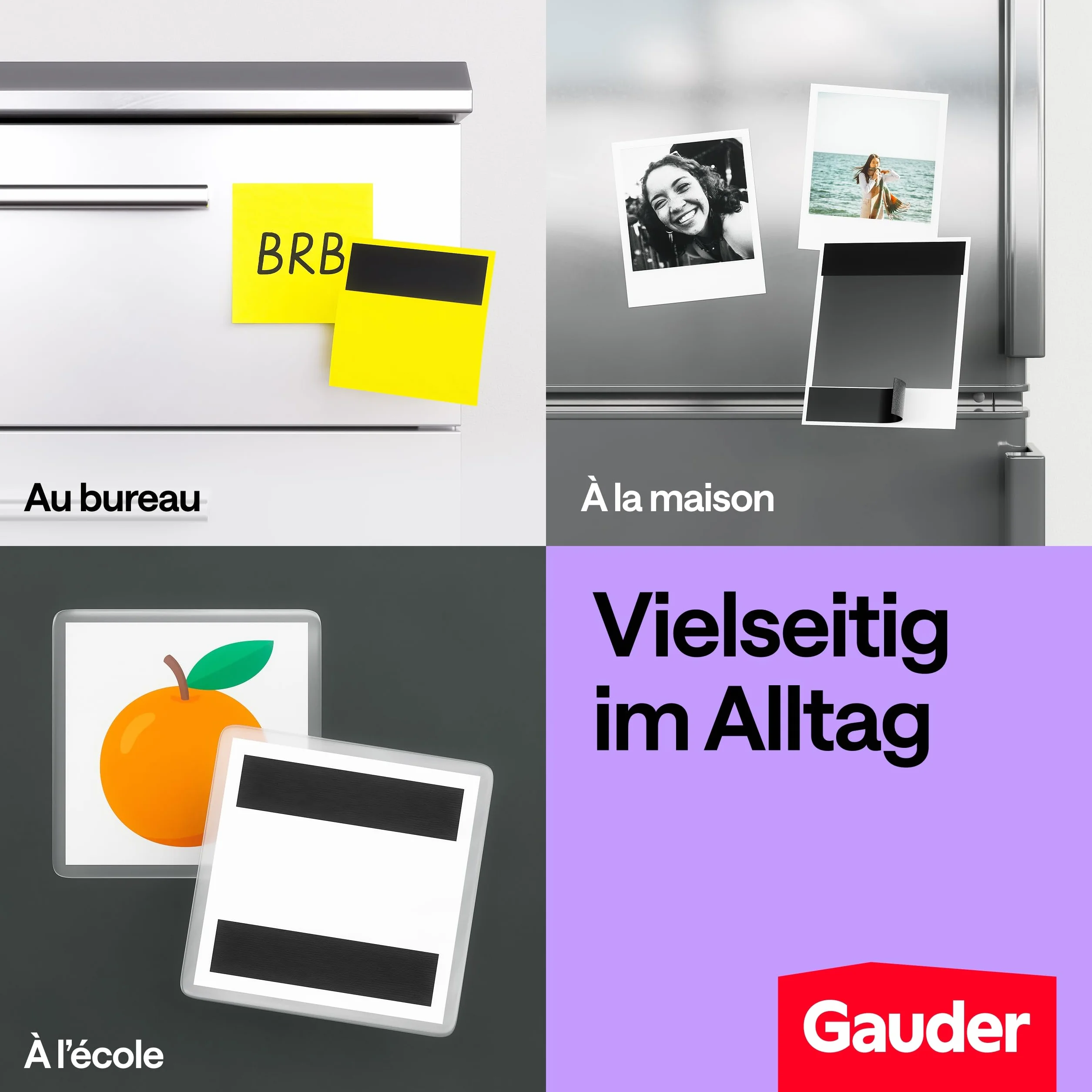 GAUDER Bande Magnétique Autocollant 6 m x 19 mm avec Distributeur pour Objets Légers et Photos