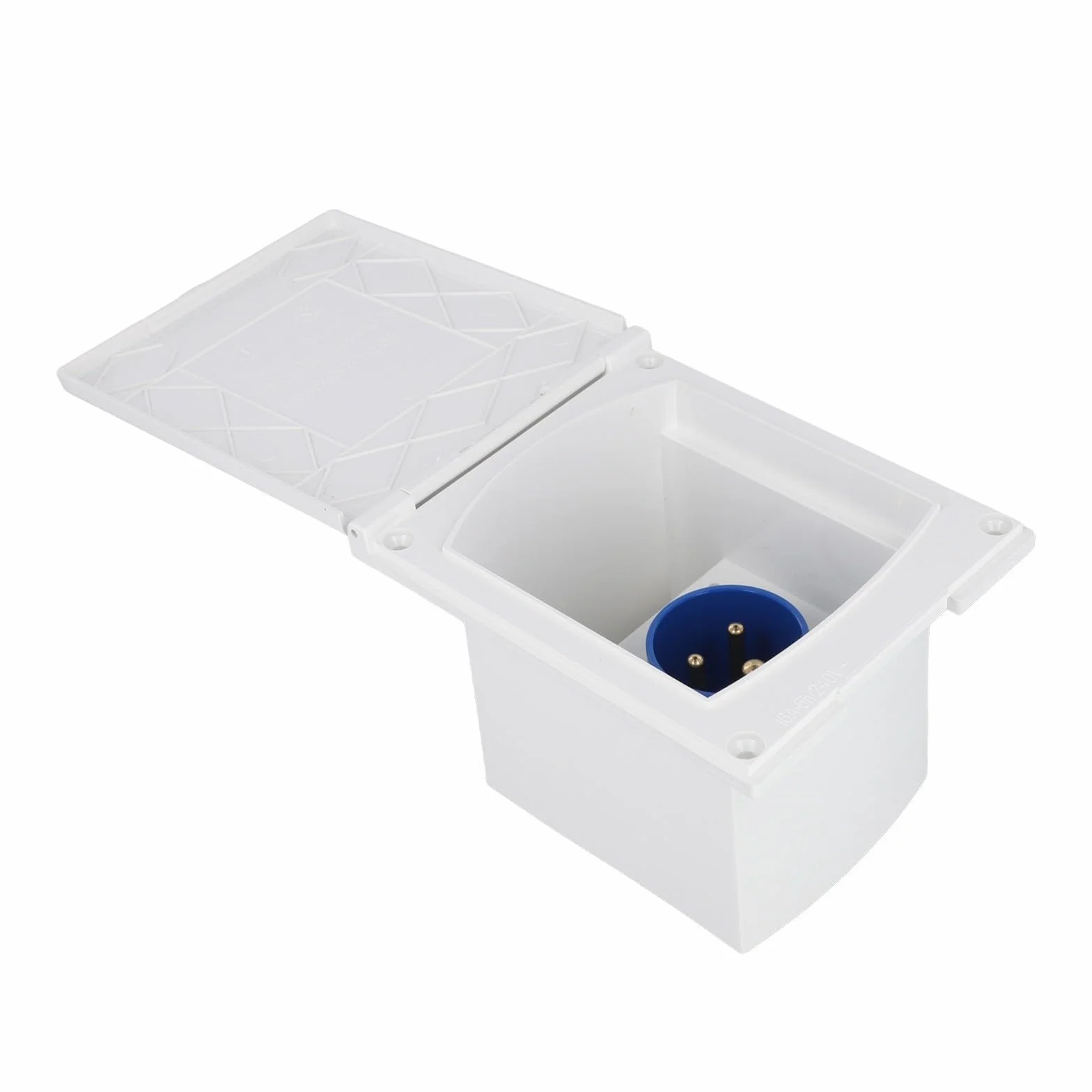 Prise d'entrée CEE encastrée 230 V 16 A IP44 Noir carré