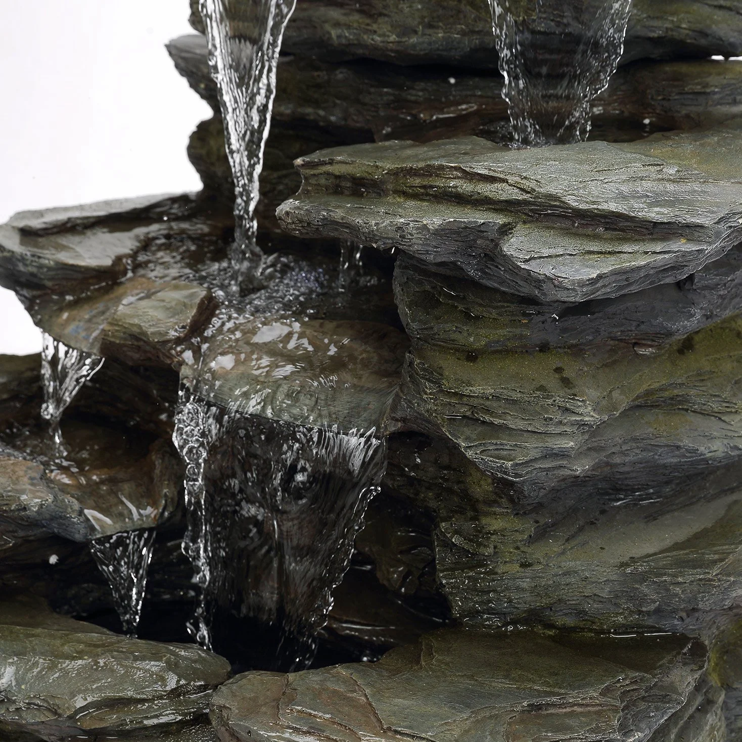 Köhko Fontaine de Jardin en Pierre Naturelle avec éclairage LED