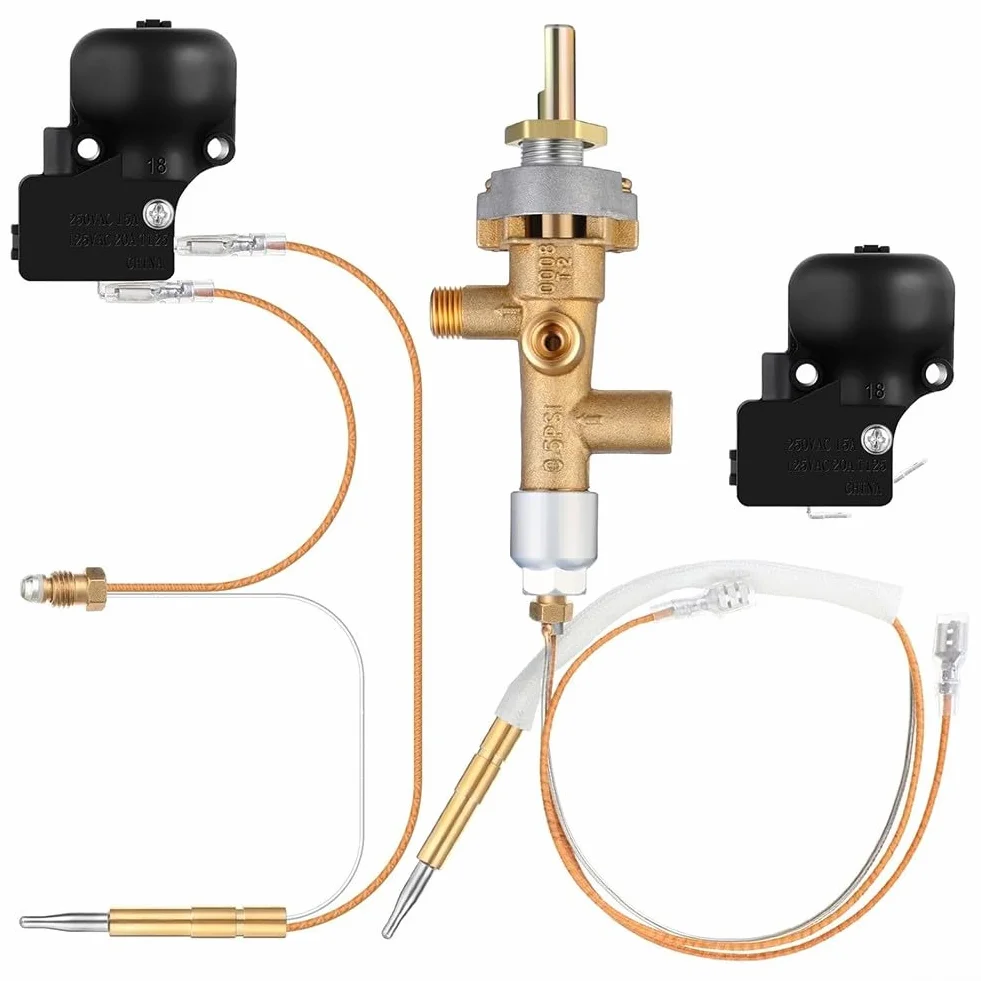 Kit de réparation de sécurité pour chauffage de terrasse à gaz, ensemble de pièces de rechange pour système de chauffage extérieur, avec soupape de commande, interrupteurs d'inclinaison, thermocouples
