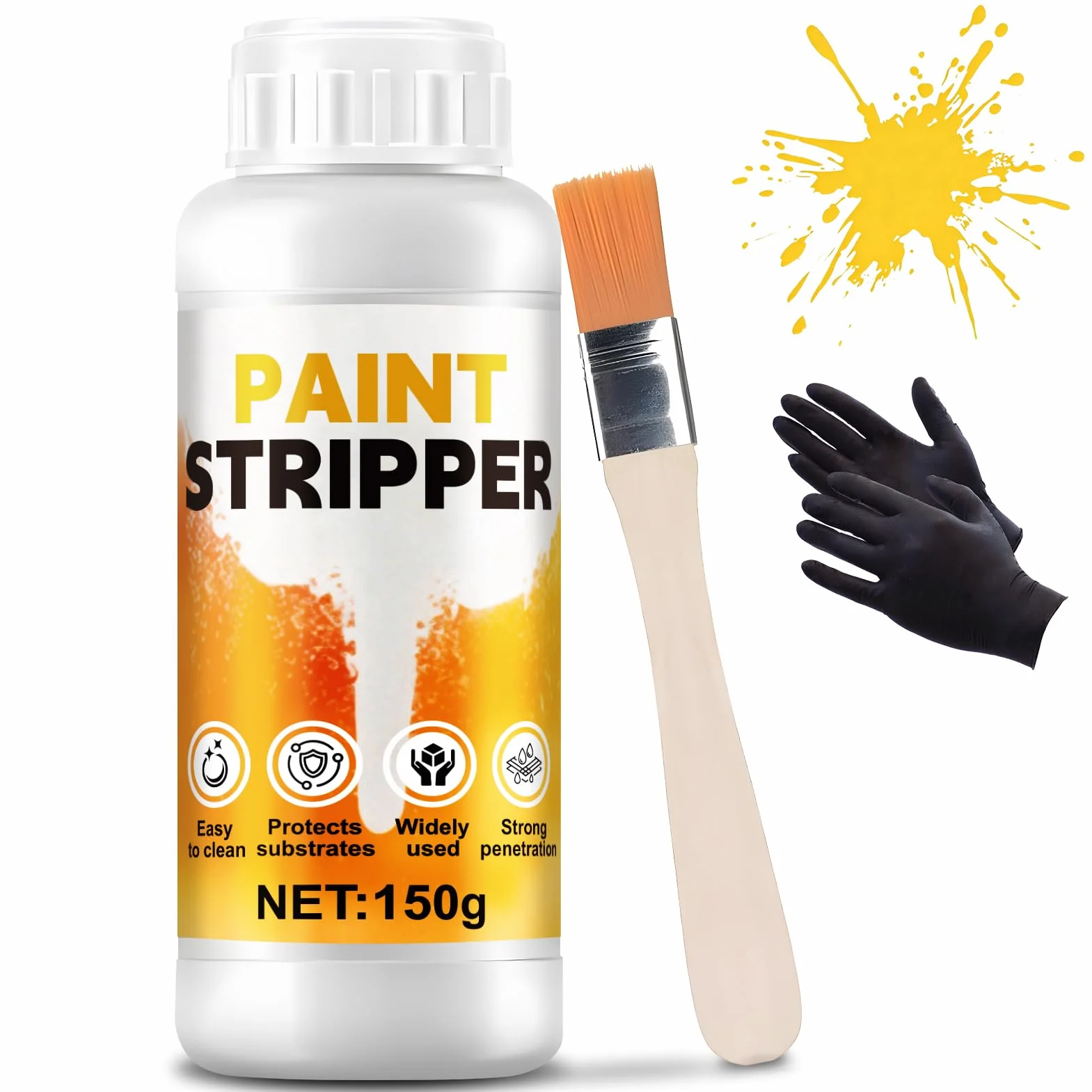 ALLONY Décapant Peinture Métal, Dissolution Haute Efficacité, Enlever Revêtements, 150g