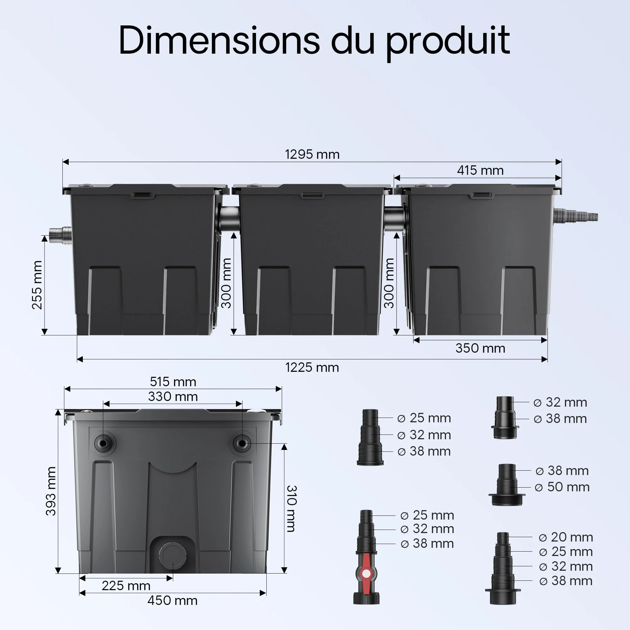 SunSun CBF-350C CUV-336 Filtre de bassin 90000 L Lampe UV UVC 36W Clarificateur Biologique