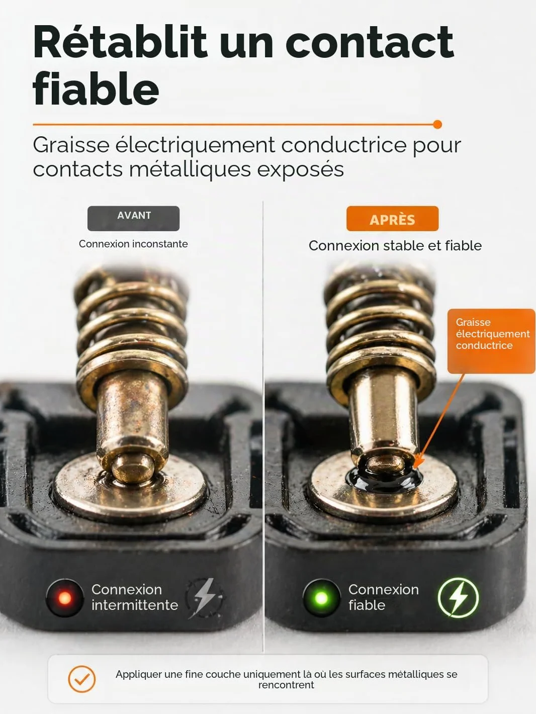 Lubree graisse conductrice électrique 100 ml pâte de contact au carbone pour contacts basse tension