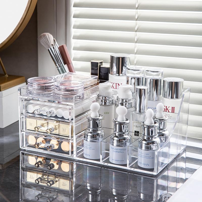 Clear Stackable 3-Drawer Acrylic Organizer