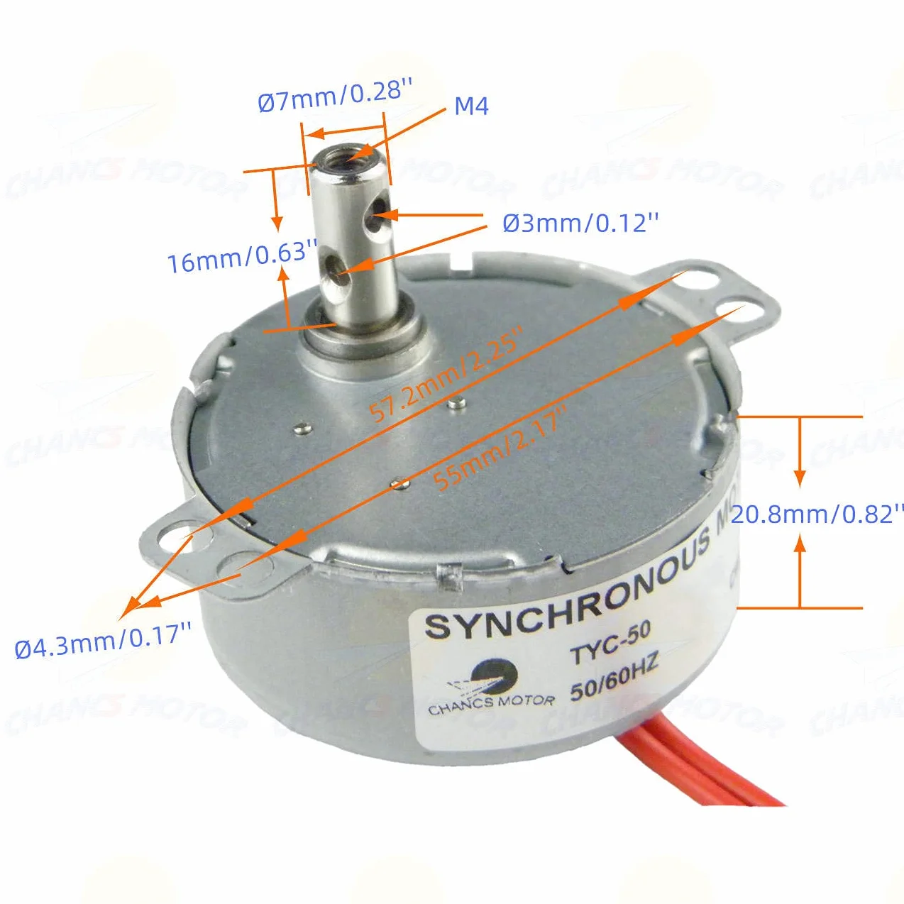 Moteur synchrone TYC-50 220V AC 0.8-1RPM CW/CCW Torque 10Kg.cm