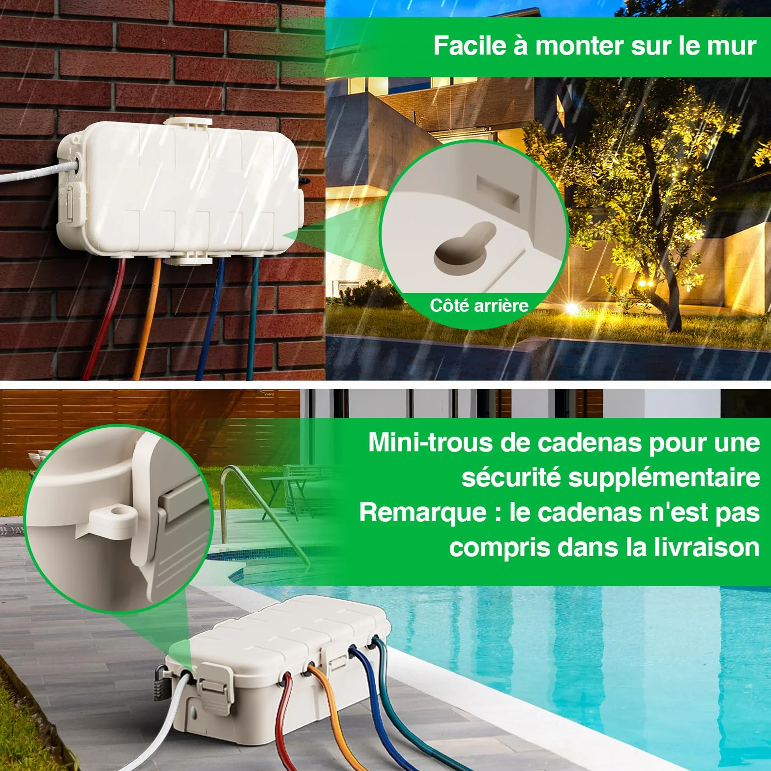 RESTMO Boîte à Câbles Étanche IP54, Boite Electrique Exterieur, Protège Rallonges et Multiprises