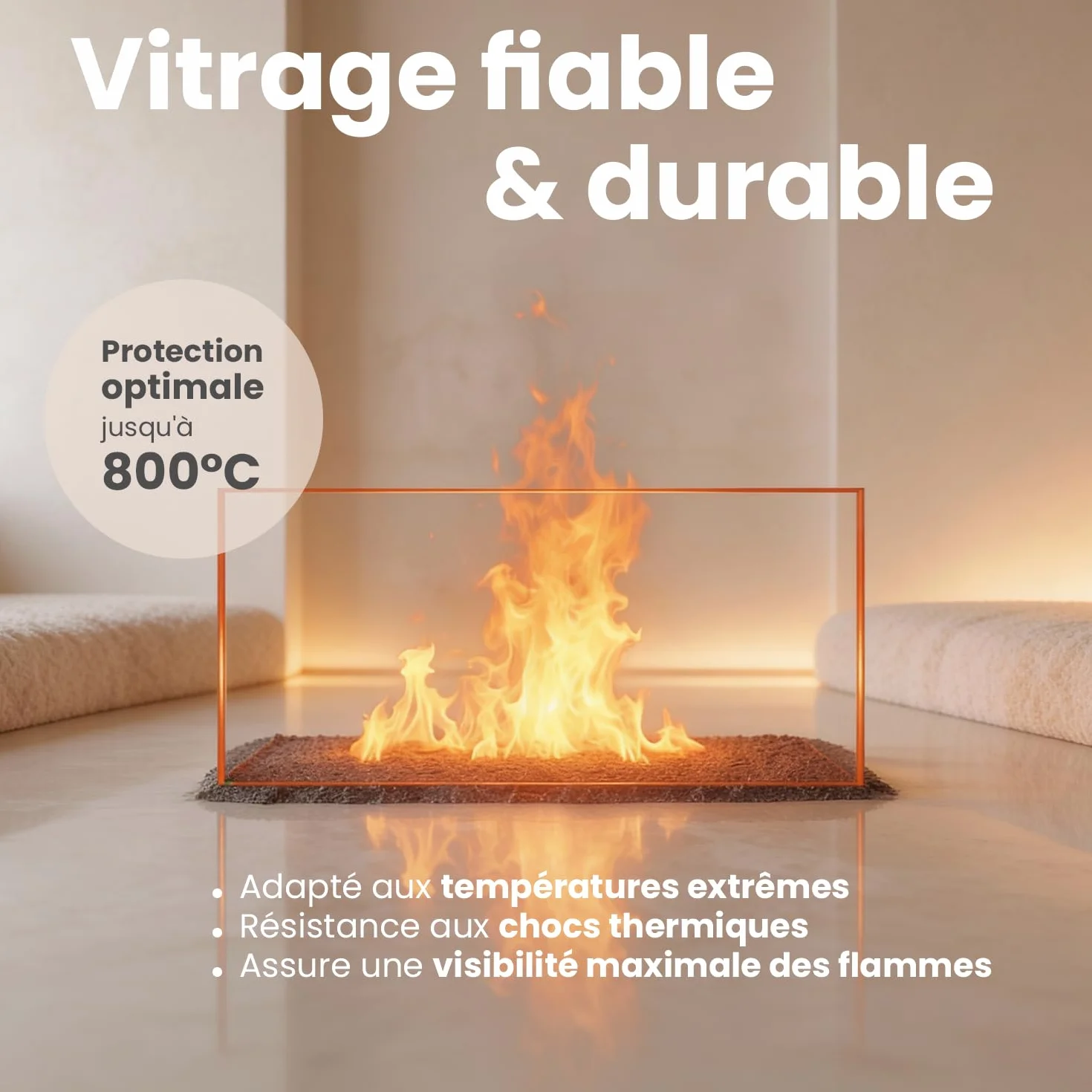 Invicta Chatel 361 x 271 x 4 mm Verre de Rechange Haute Température jusqu'à 800°C