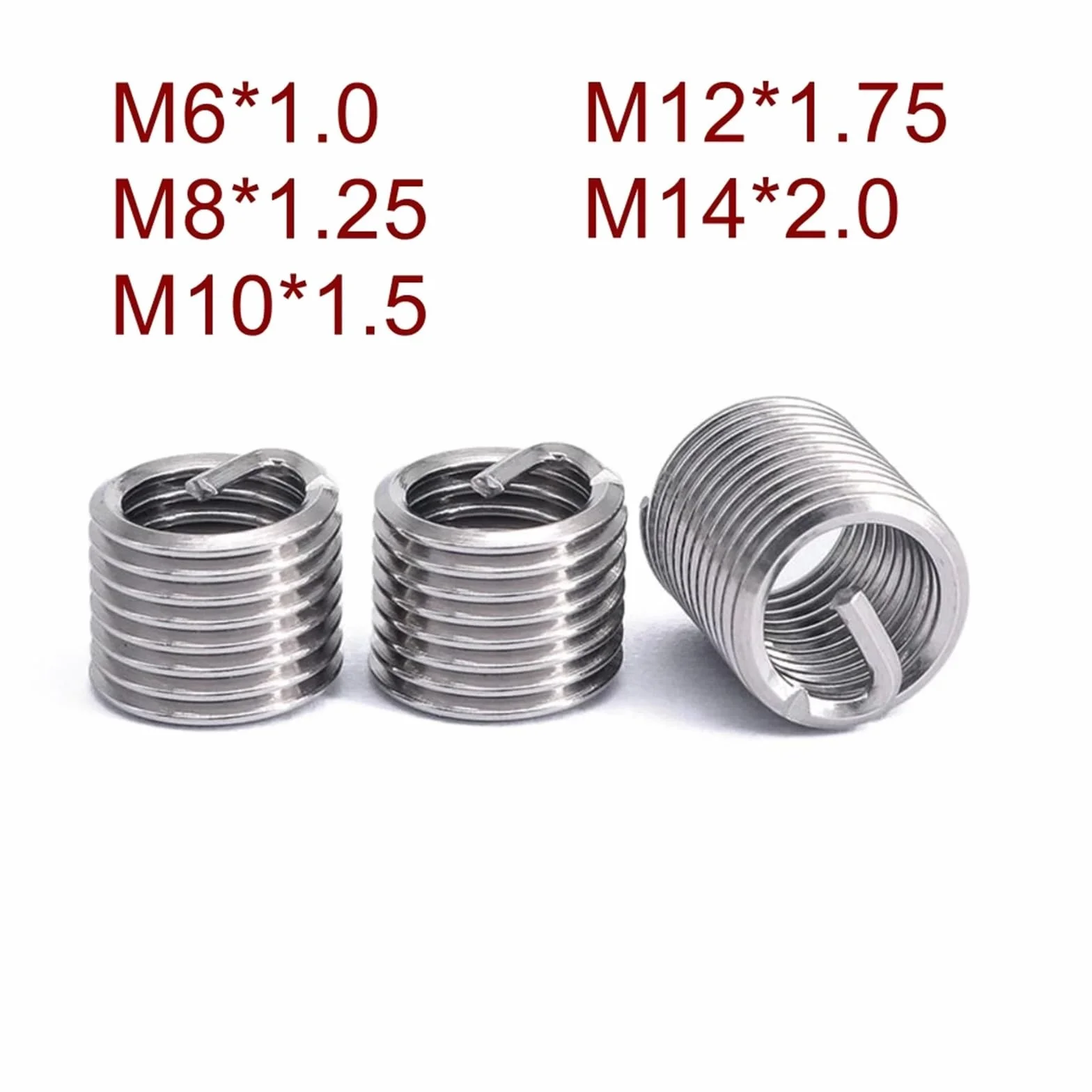 Douille de vis d'insertion M6 M8 M10 M12 M14 réparation de filetage en acier inoxydable M6x1.0x3D (50pcs)