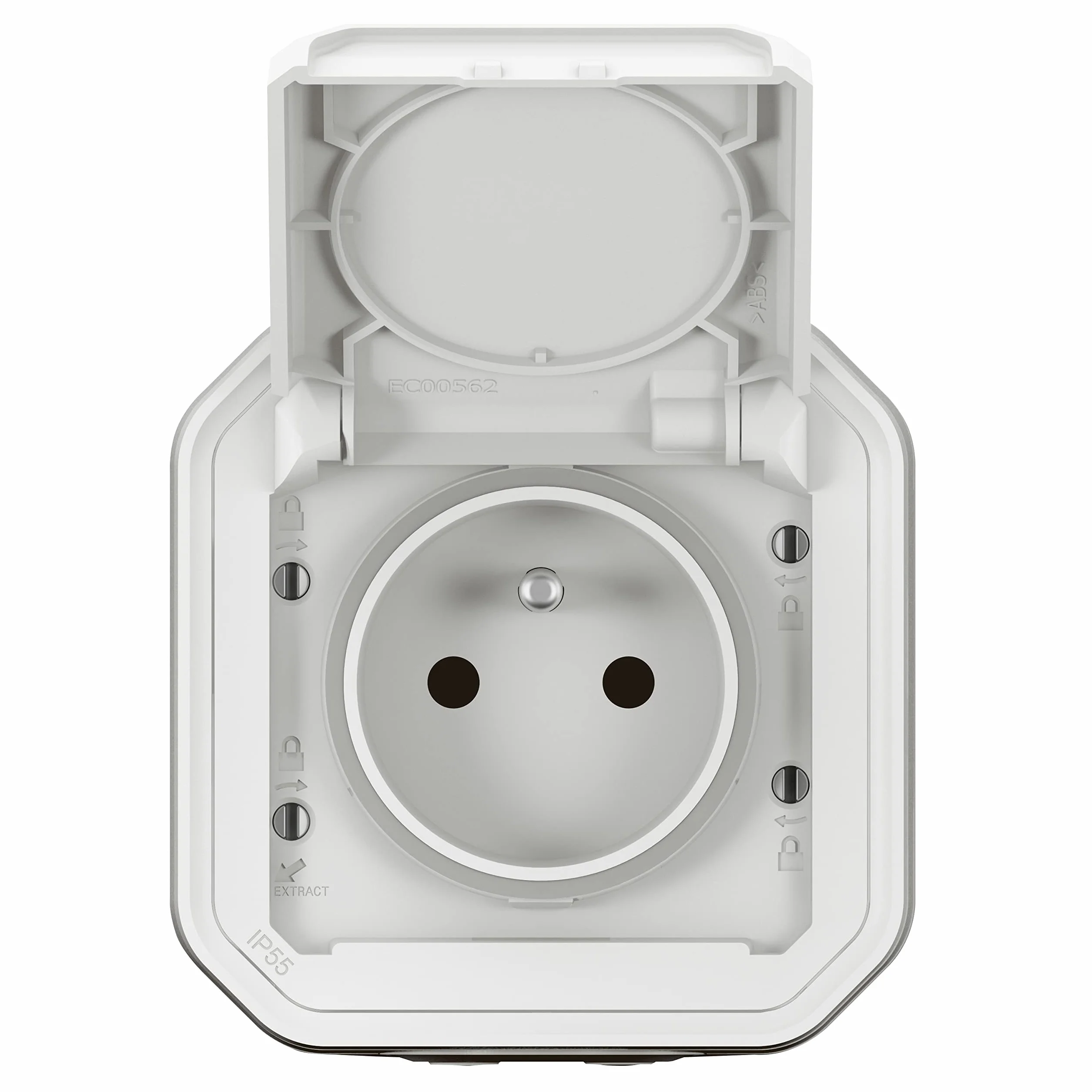 LEGRAND Prise Etanche IP55 Plexo 2P+T 16A Blanc Fabriqué En France