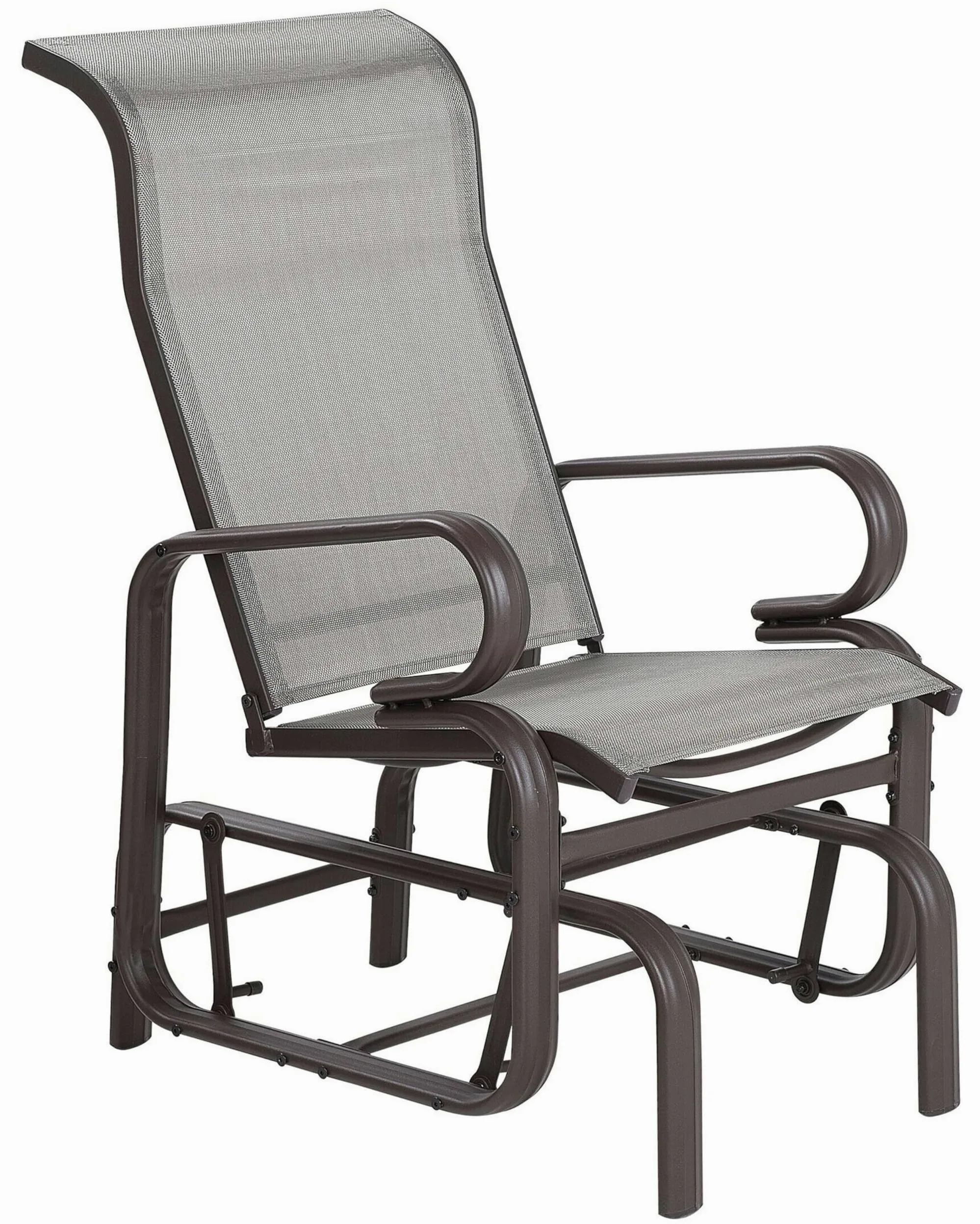 Beliani Chaise Fauteuil à Bascule en Aluminium et Textile Marron Confortable Durable et Élégante pour Salon Jardin ou Terrasse au Style Moderne