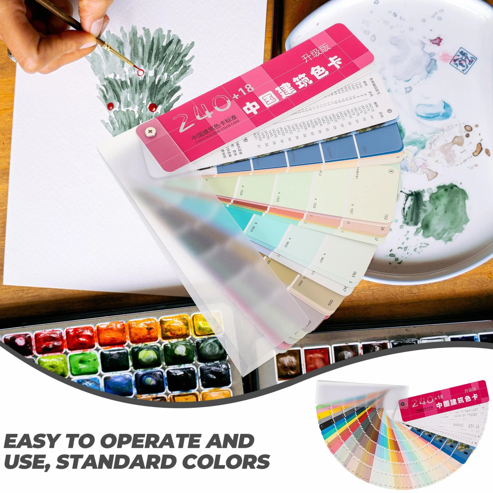 Palette Portable Cartes de Couleur de Peinture Architecture 258 Nuances Outil de Correspondance des Couleurs pour Artistes